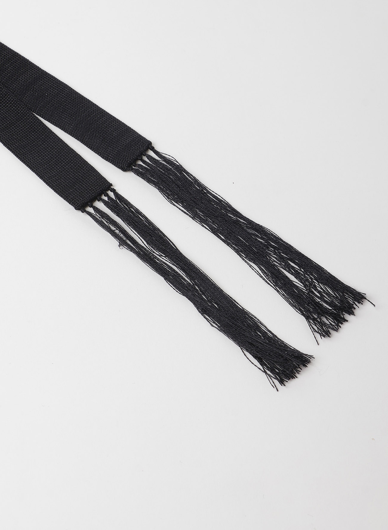 SILK COTTON PLAIN STITCH SLIM PIERCE DETAIL SCARF