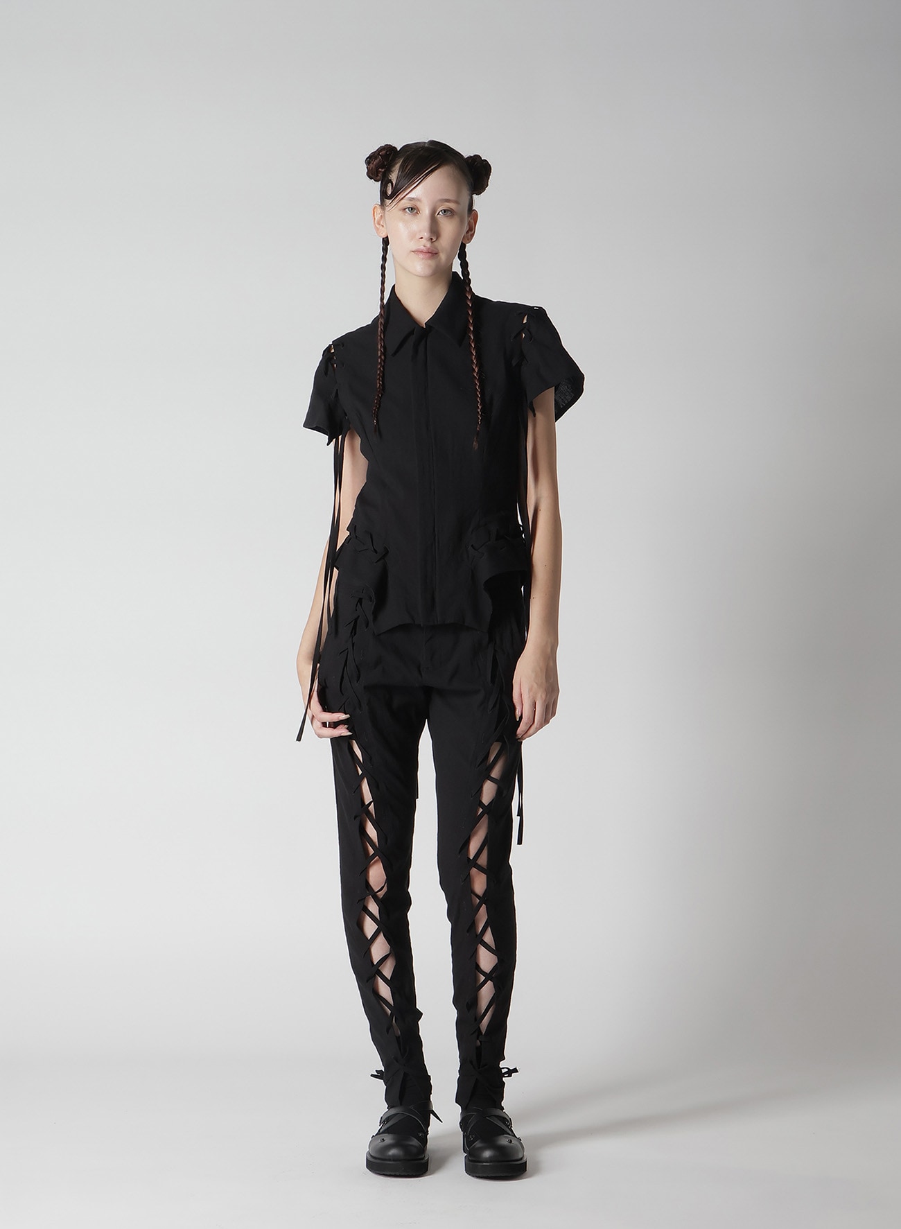 MUSLIN LACE-UP PANTS