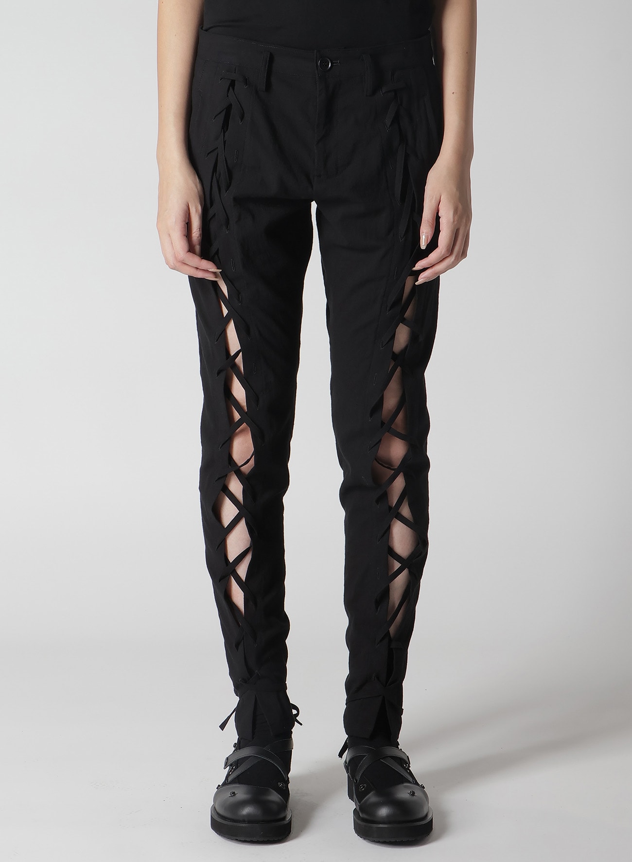 MUSLIN LACE-UP PANTS