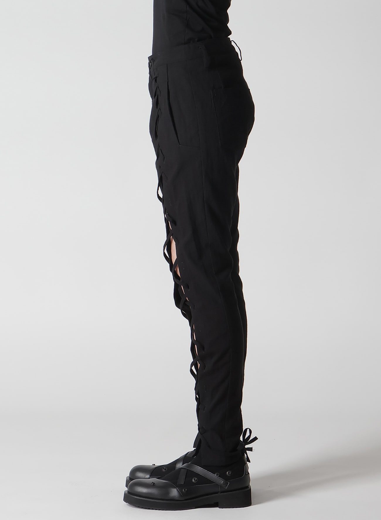 MUSLIN LACE-UP PANTS