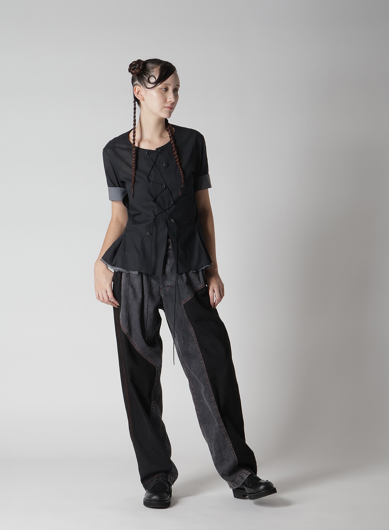 POWDER BLEACH PANELED PANTS