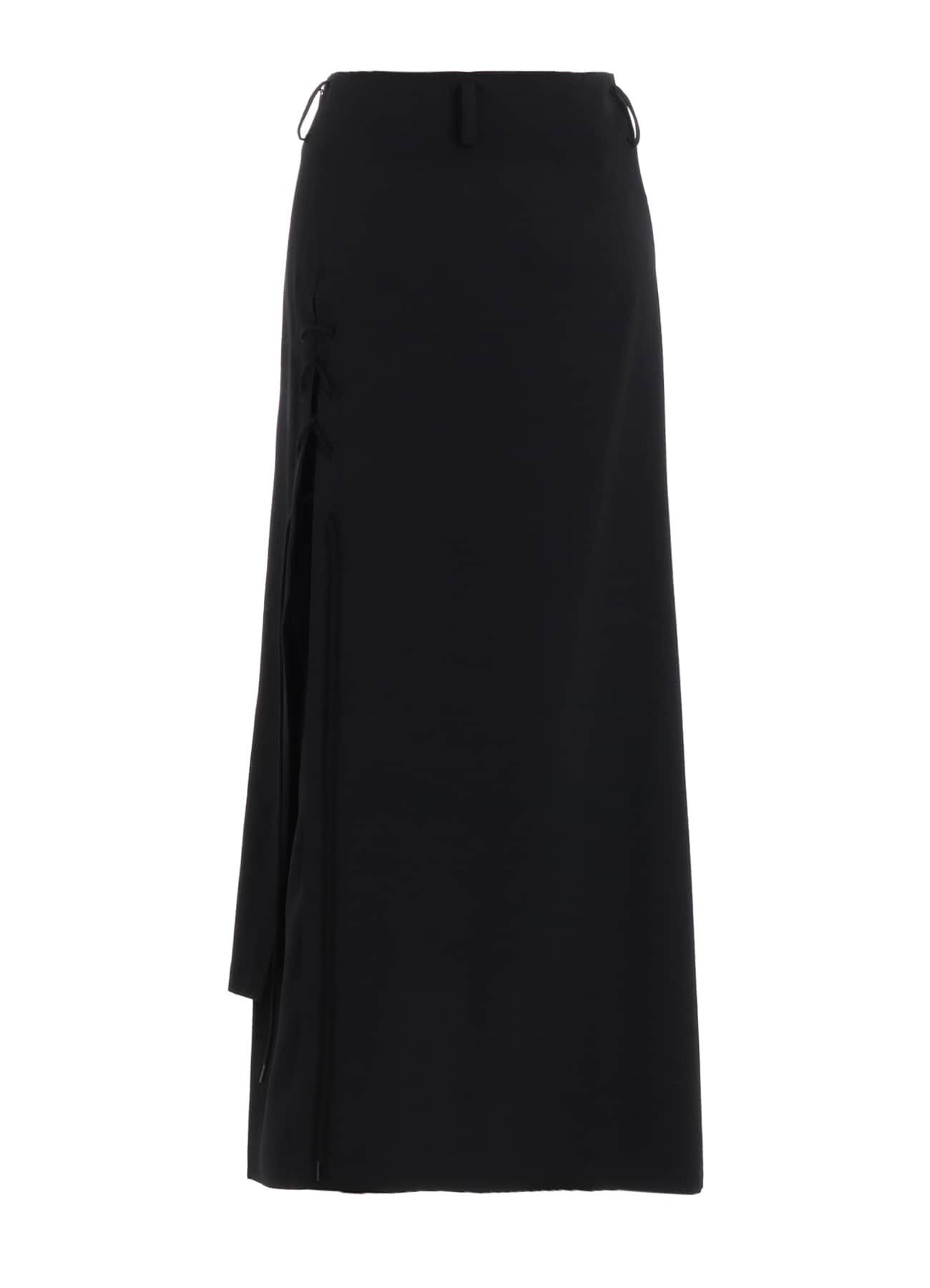 WOOL GABARDINE LACE-UP LONG SKIRT