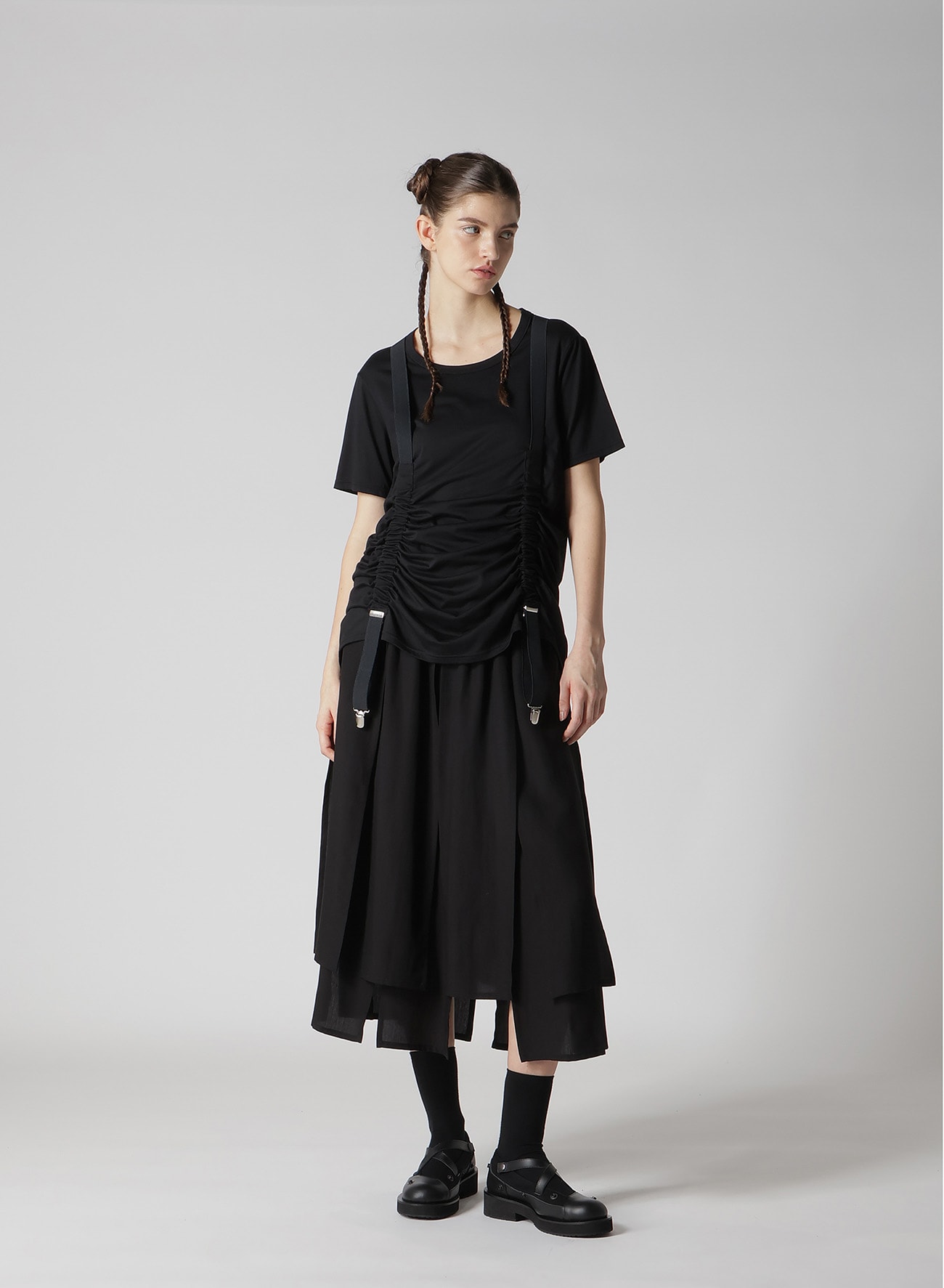 PLAIN STITCH SUSPENDER T-SHIRT