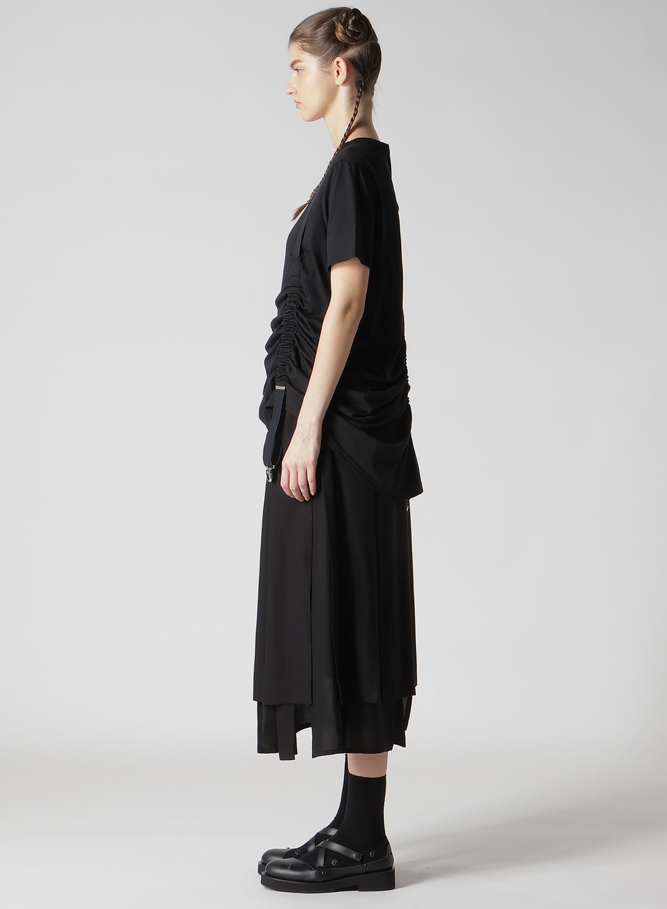 PLAIN STITCH SUSPENDER T-SHIRT