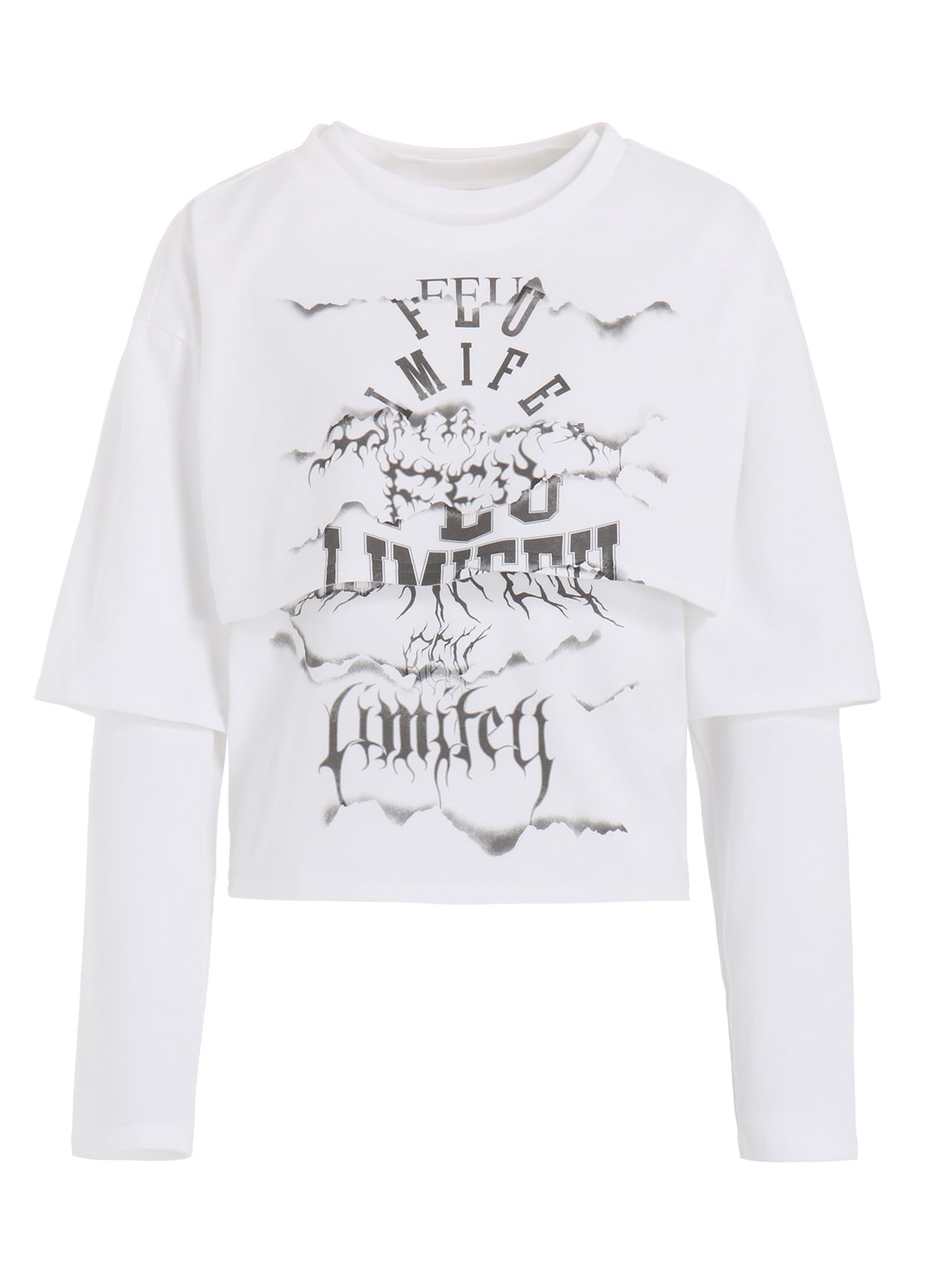 【1/10 10:00 Release】LOGO COLLAGE PRINTED LAYERED SEPARATE LONG SLEEVE T-SHIRT