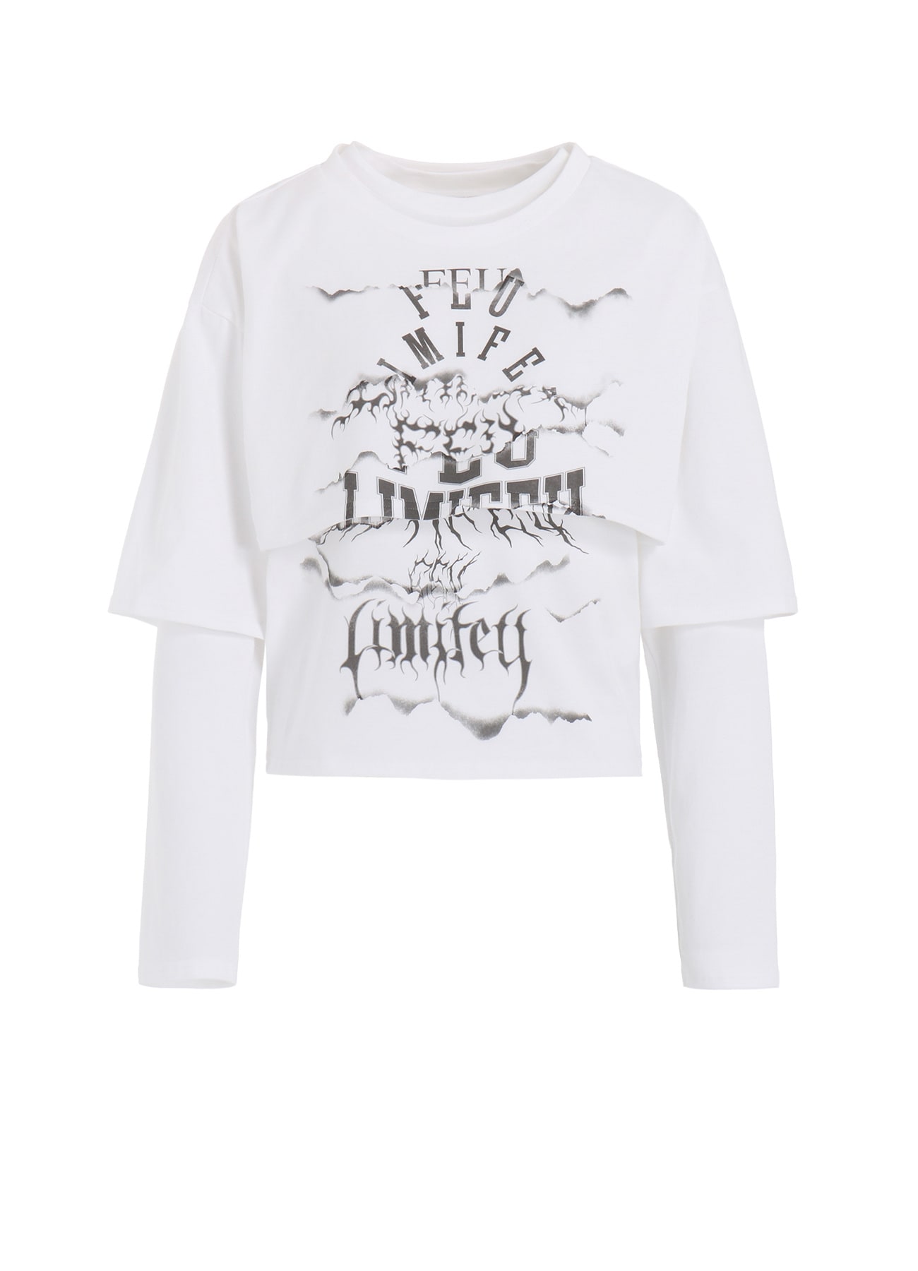 【1/10 10:00 Release】LOGO COLLAGE PRINTED LAYERED SEPARATE LONG SLEEVE T-SHIRT