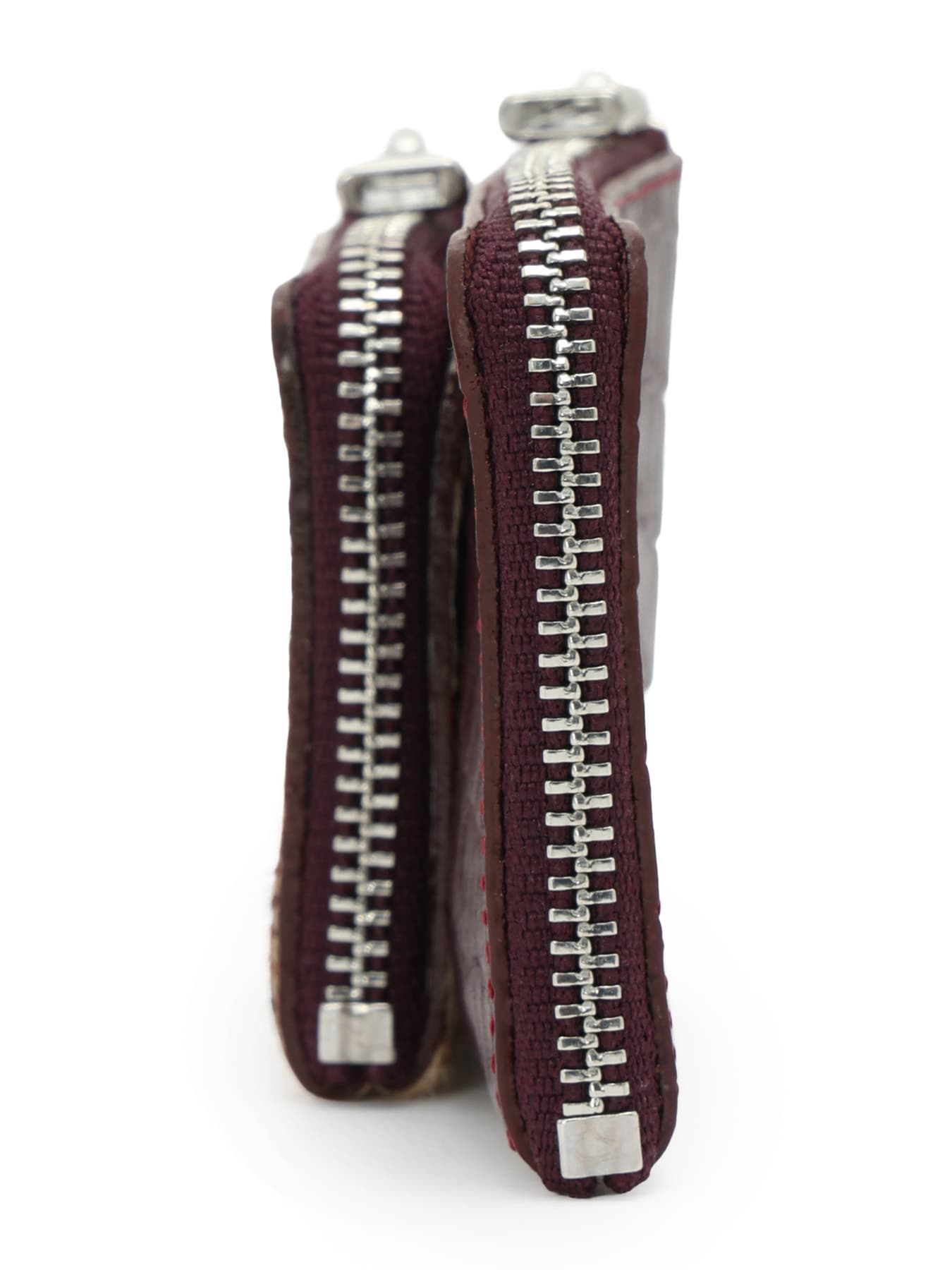 CROCO EMBOSSED LEATHER + HAIRCALF  W SMALL WALLET