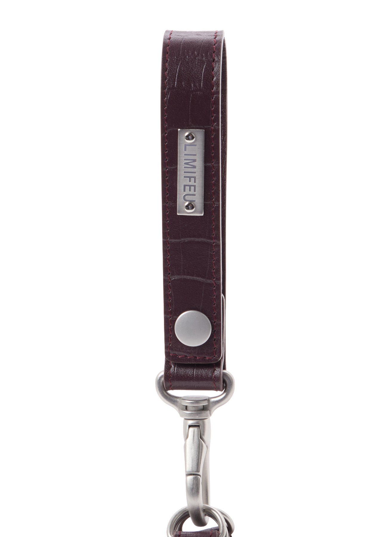 CROCO EMBOSSED LEATHER + HAIRCALF  3LAYERS POUCH