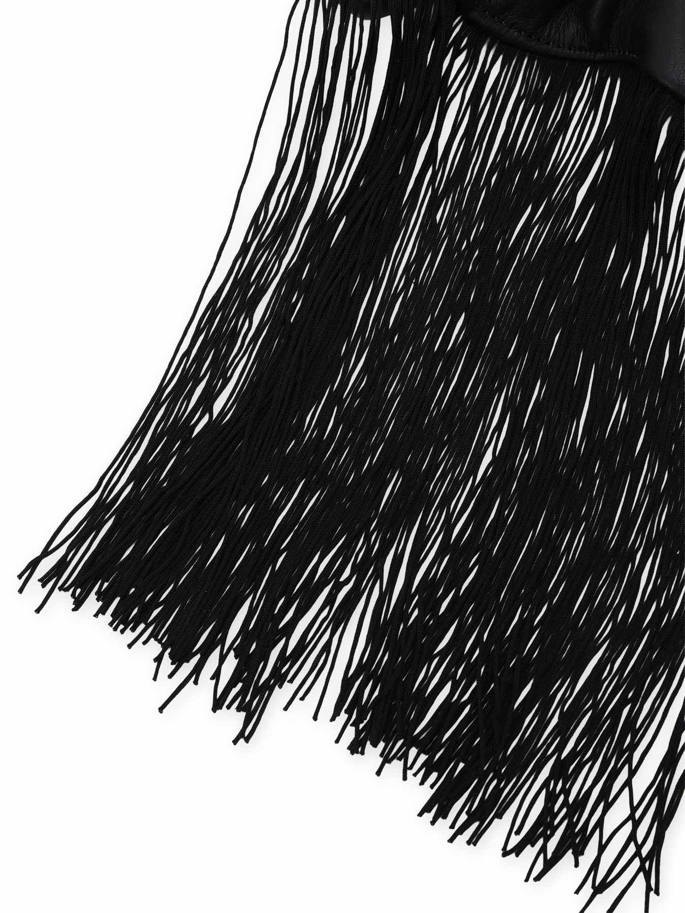 MOIST TANNED KIP LEATHER FRINGE SCRUNCHIE