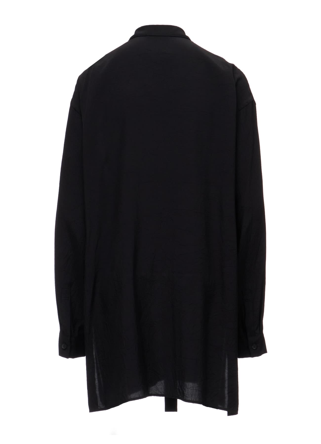 WRINKLED PLAIN WEAVE  FRONT TAPE DETAIL BLOUSE