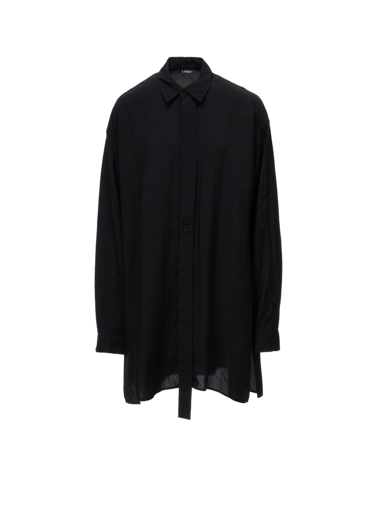 WRINKLED PLAIN WEAVE  FRONT TAPE DETAIL BLOUSE