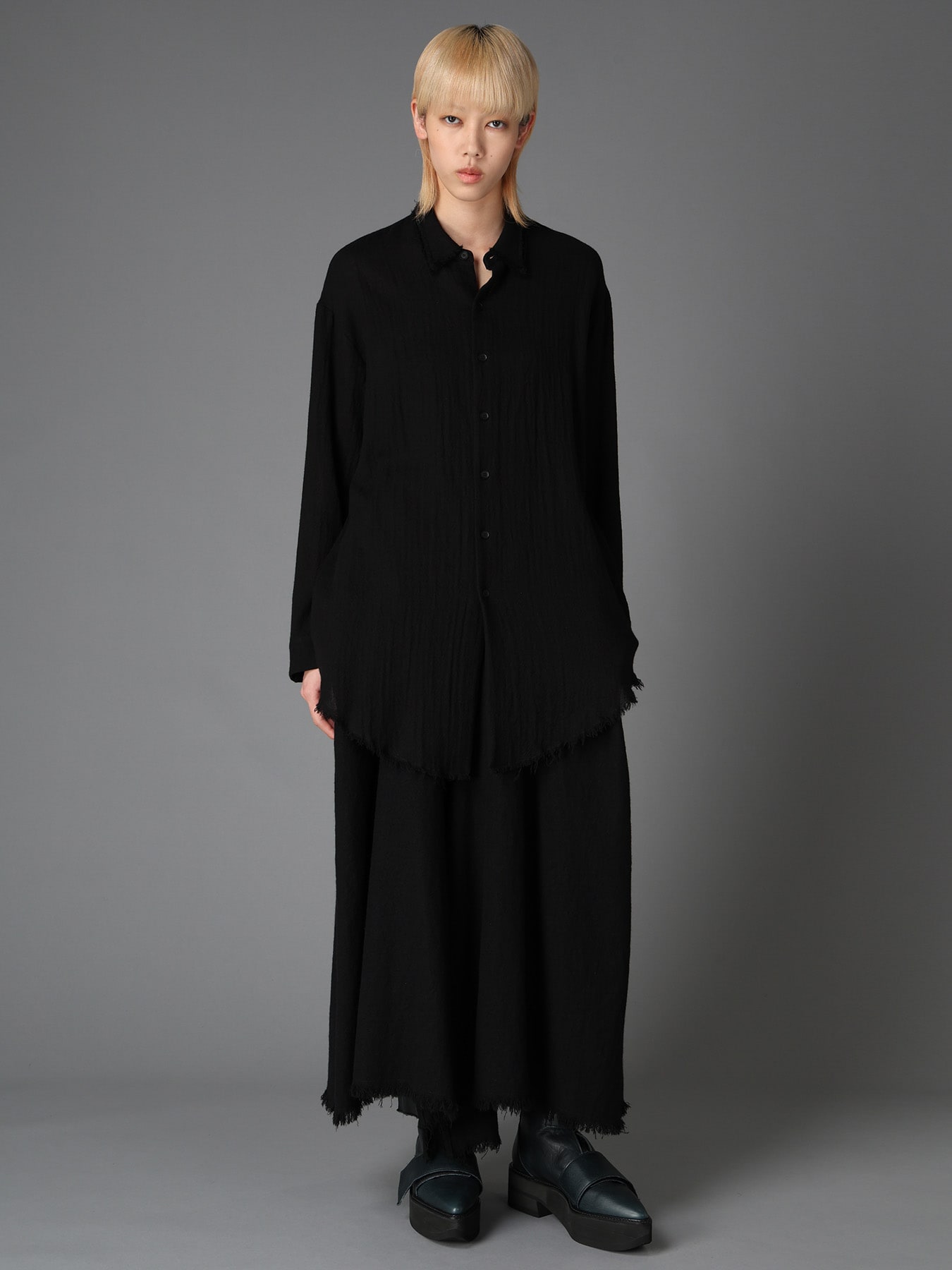 W/ VIYELLA DOUBLE COLLAR SHIRT(S Black): LIMI feu｜THE SHOP YOHJI