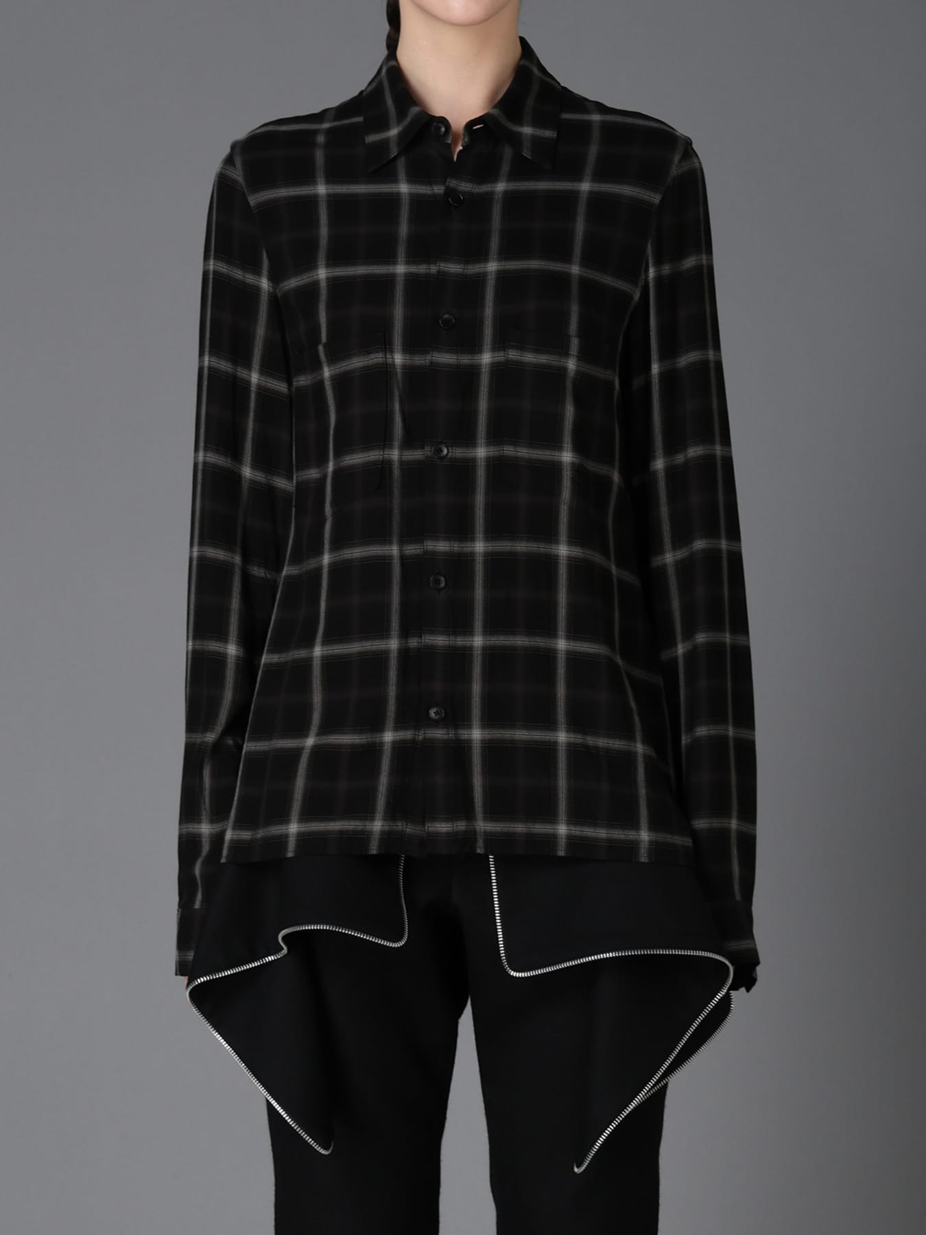 RAYON PLAID CHEST POCKET SHIRT