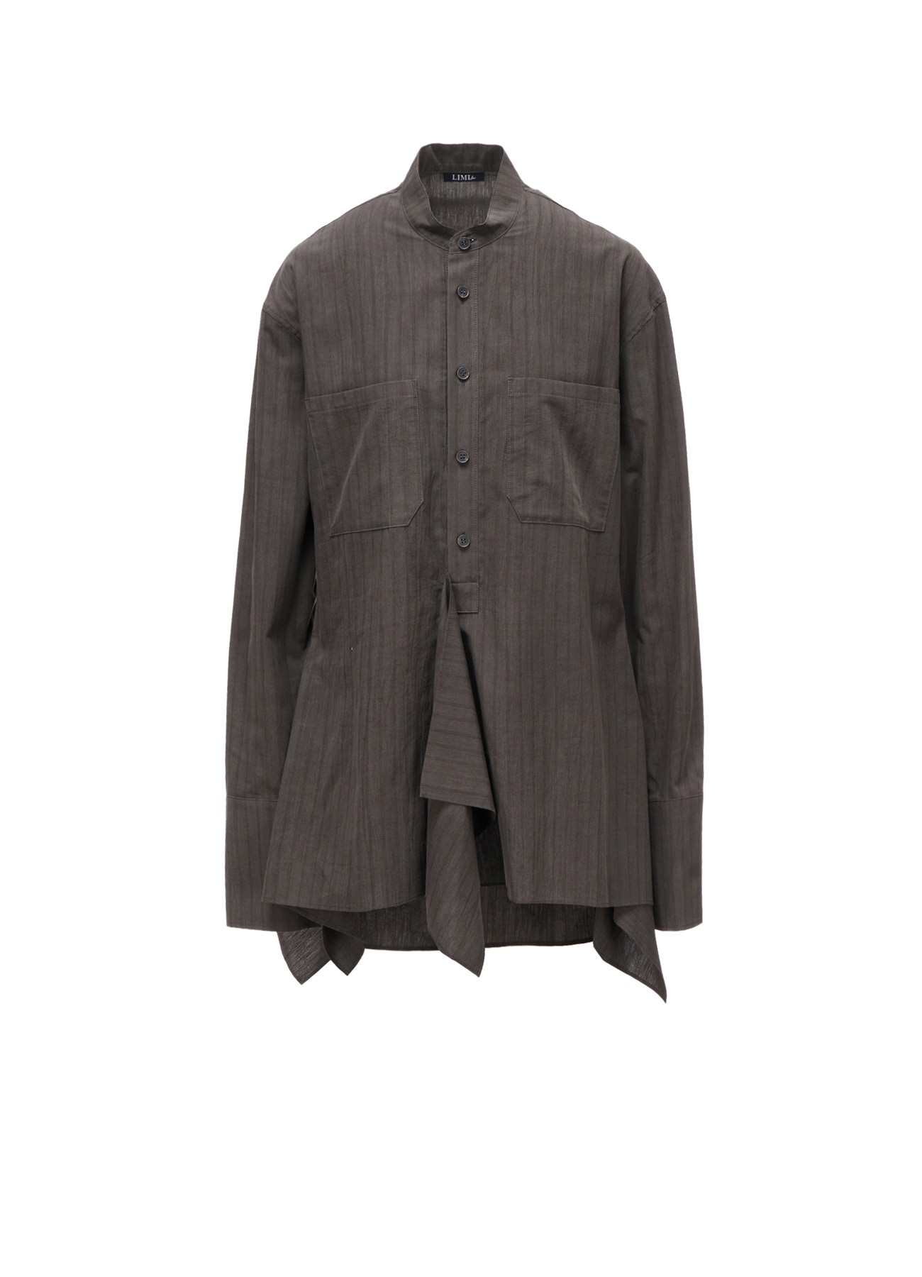 INK DYED STRIPE STAND COLLAR BLOUSE