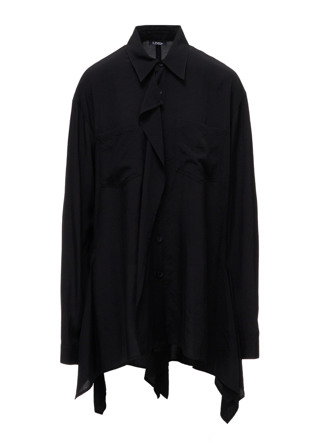 WRINKLED PLAIN WEAVE  FLARED PANEL BLOUSE