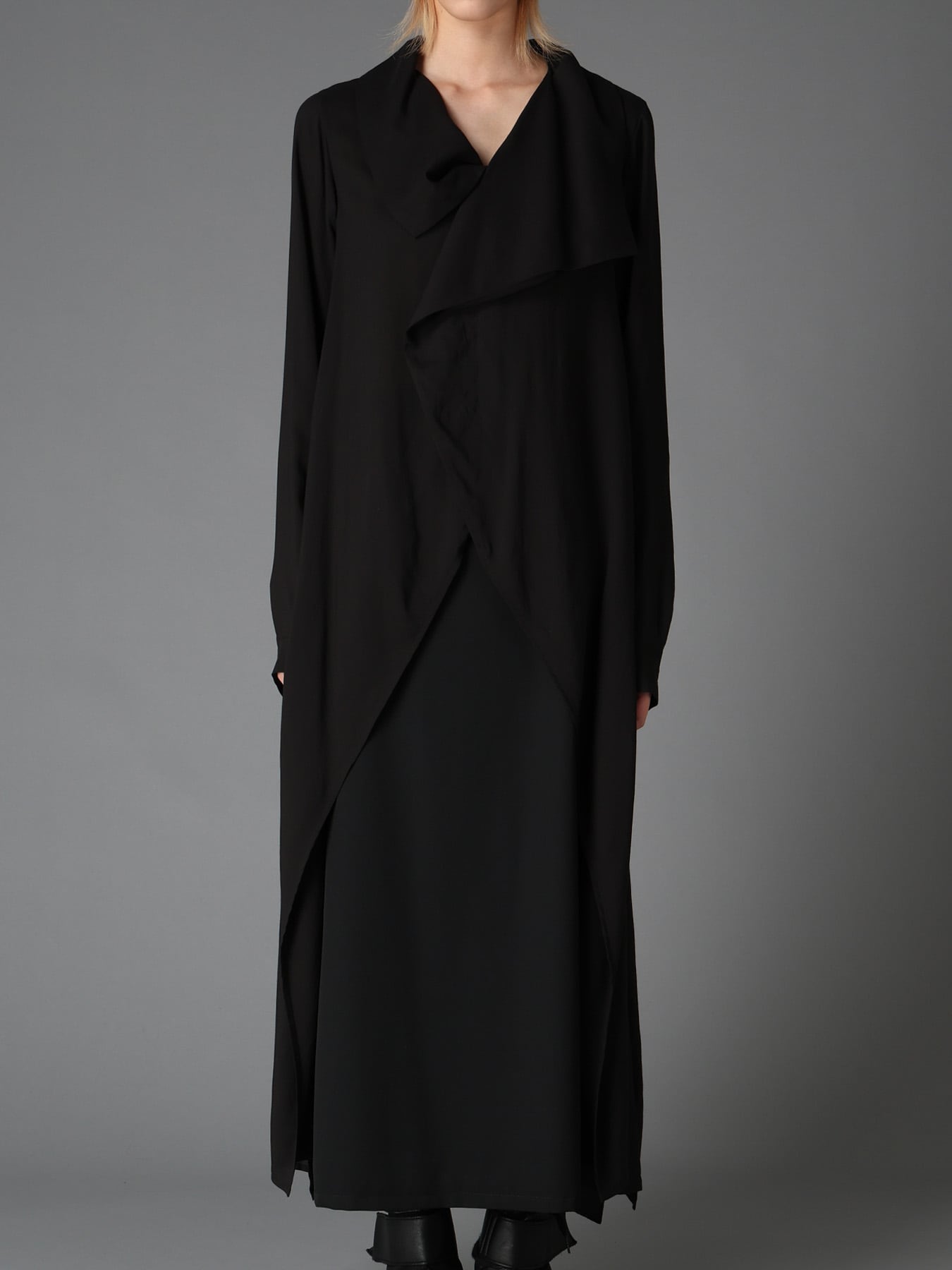 SOFT LAWN  LONG DRAPED BLOUSE
