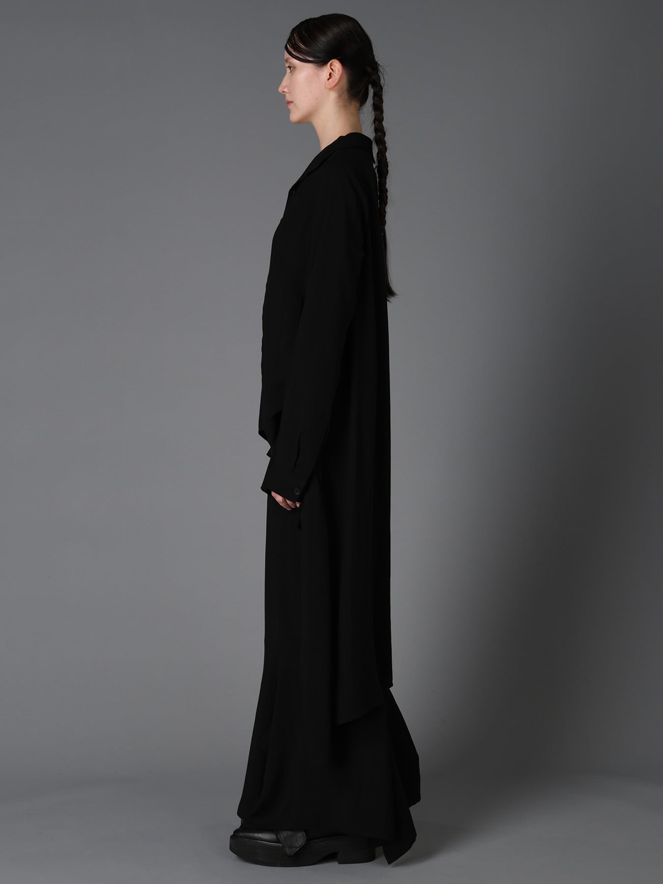 HIGH TWIST GABARDINE B LONG BLOUSE
