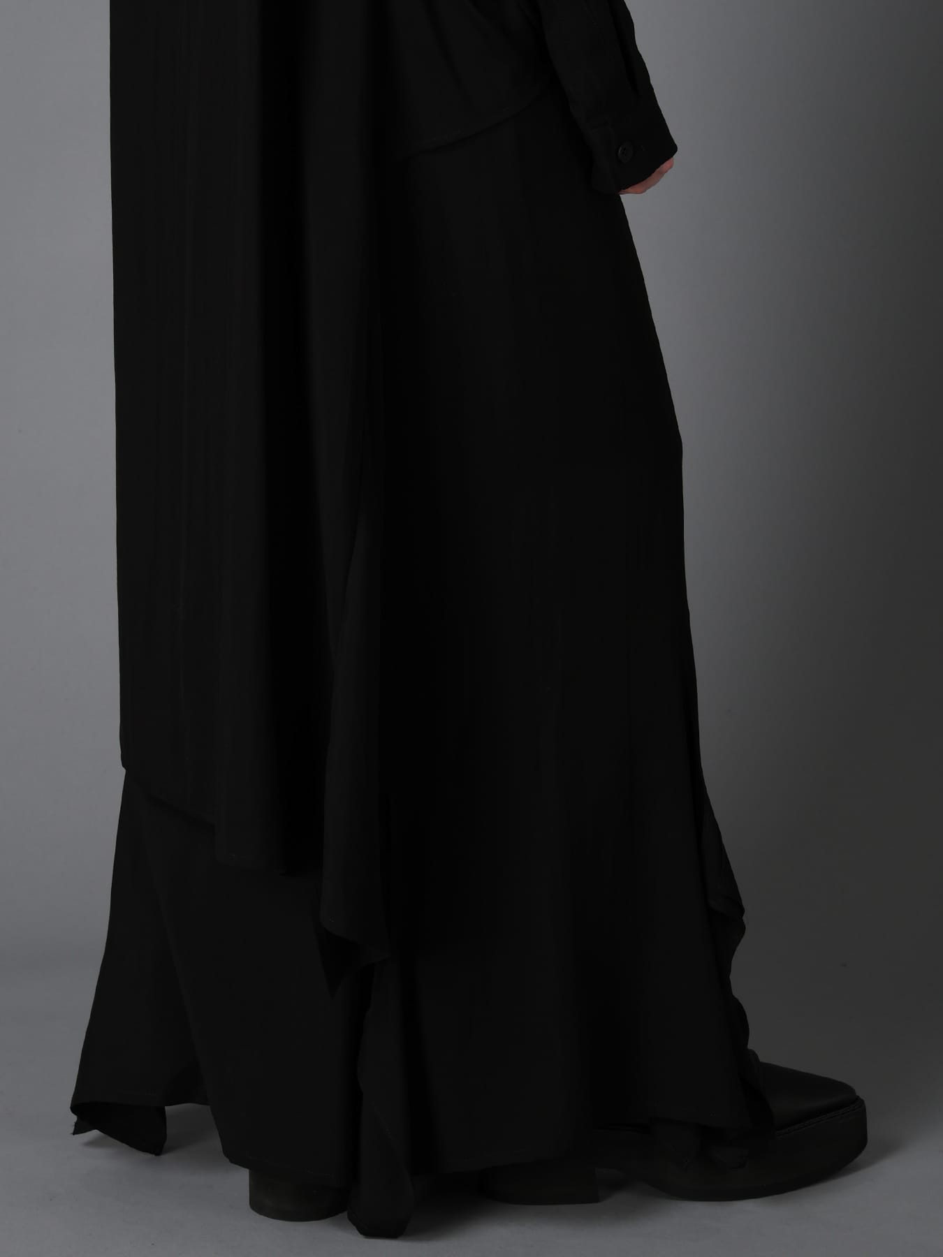HIGH TWIST GABARDINE B LONG BLOUSE