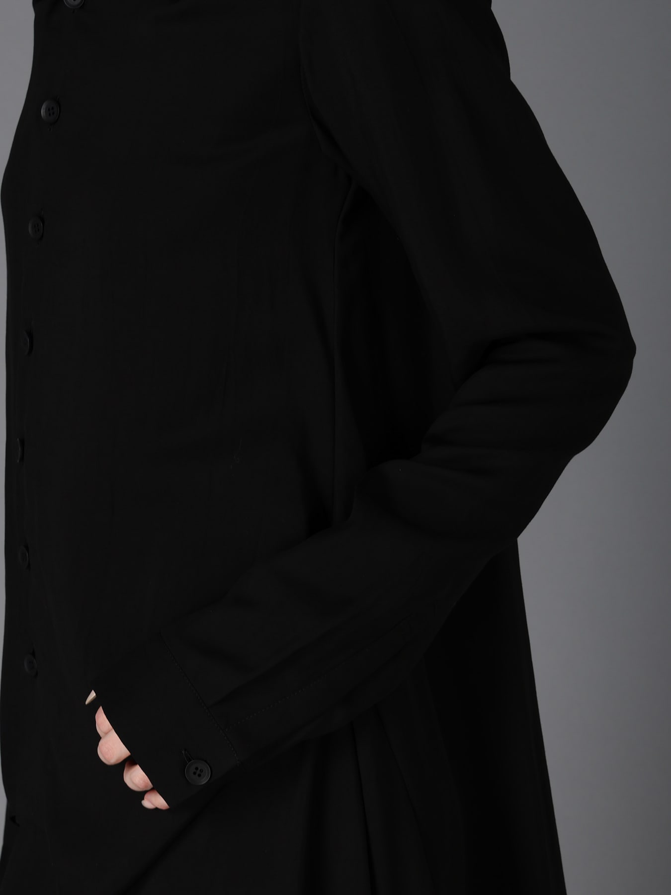 HIGH TWIST GABARDINE B LONG BLOUSE