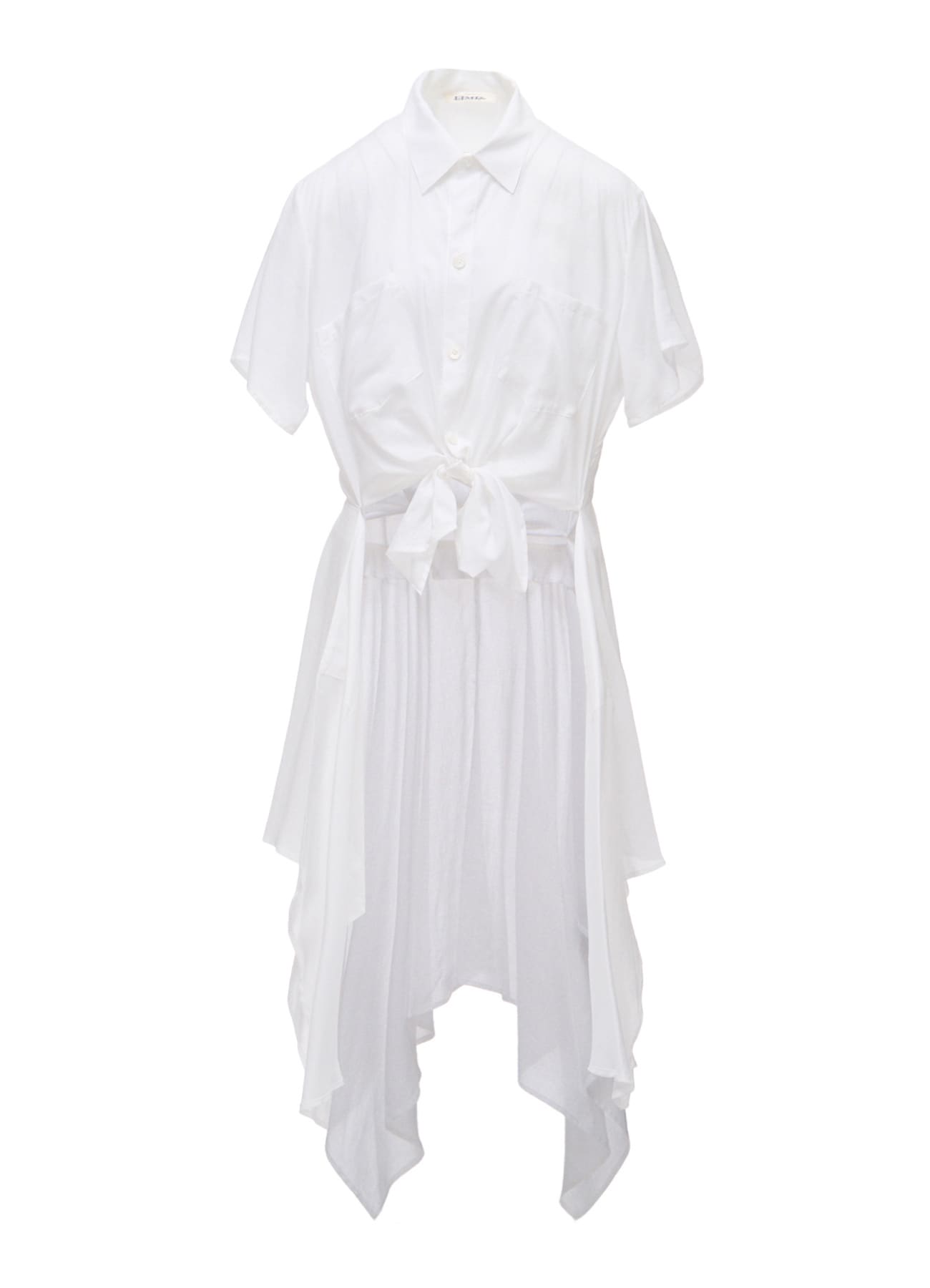 SOFT LAWN FRONT SPLIT LONG SHIRT