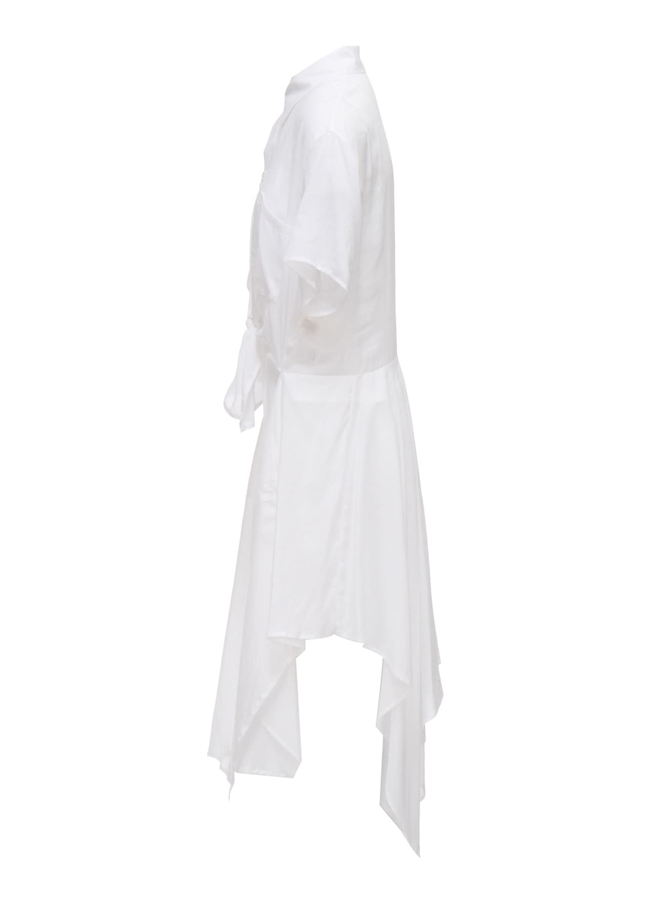 SOFT LAWN FRONT SPLIT LONG SHIRT