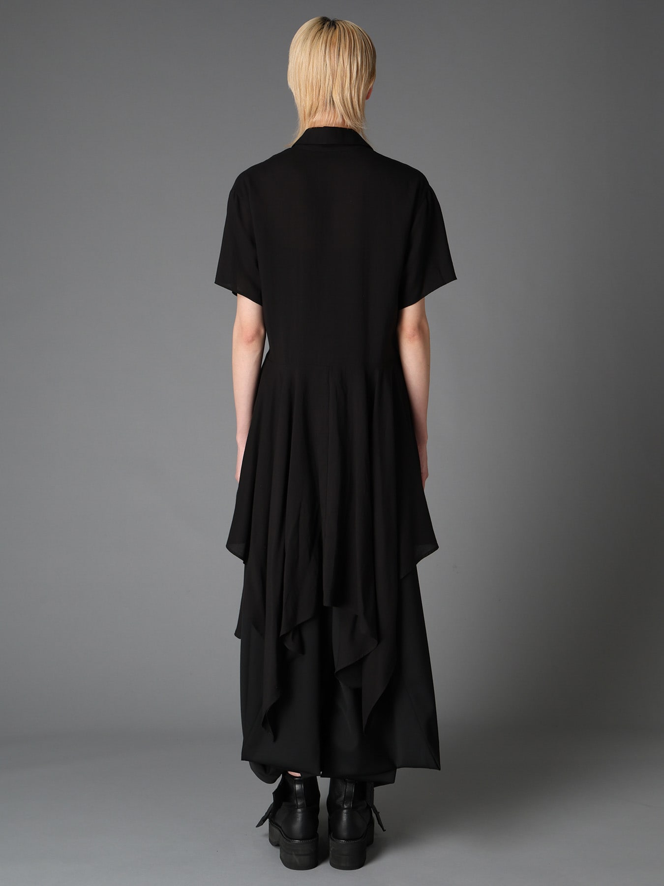 SOFT LAWN FRONT SPLIT LONG SHIRT