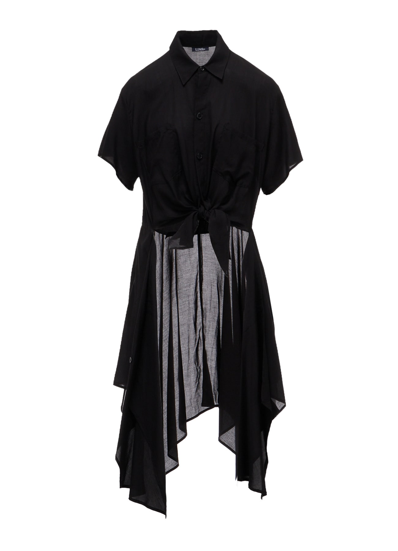 SOFT LAWN FRONT SPLIT LONG SHIRT