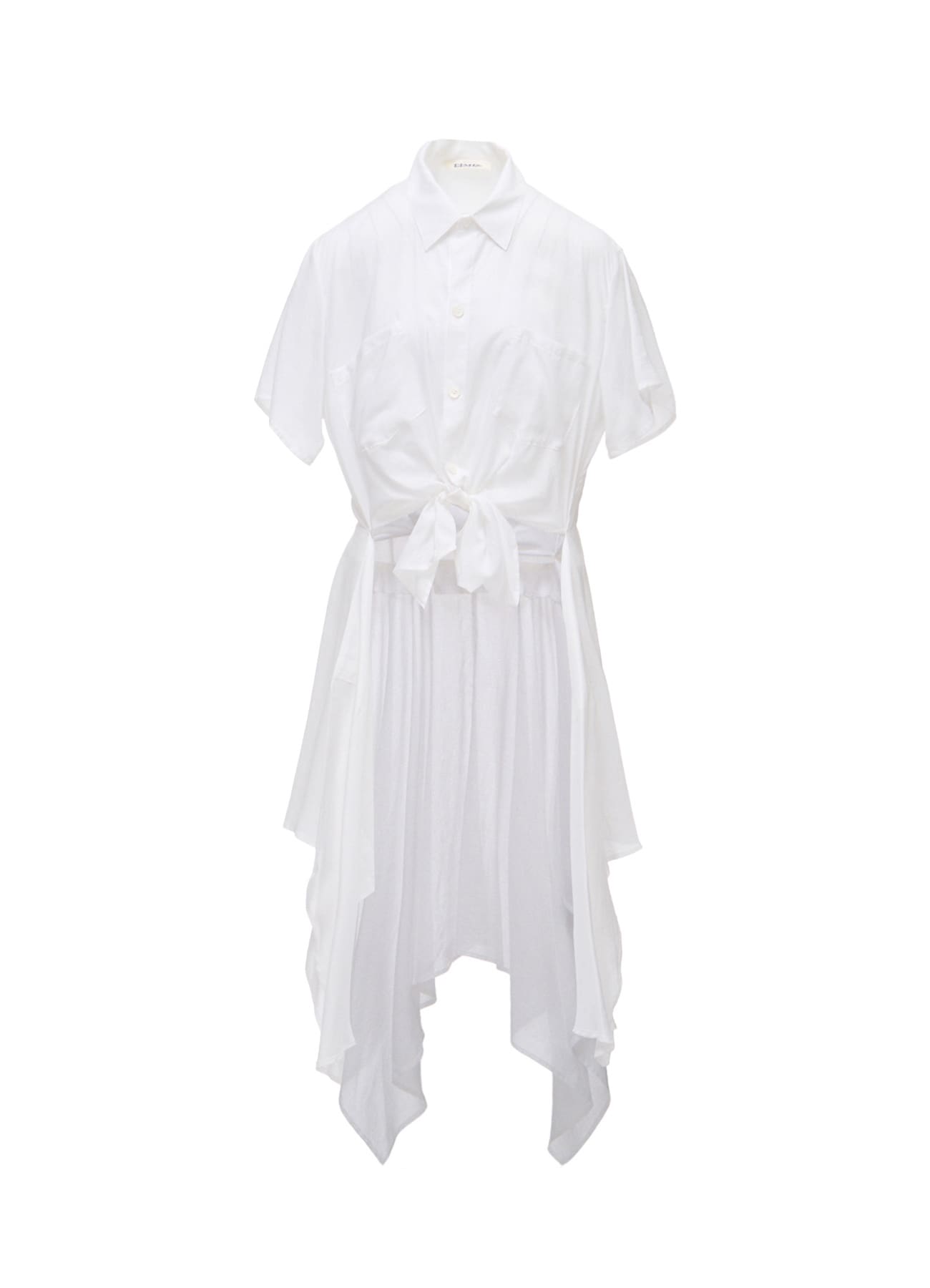 SOFT LAWN FRONT SPLIT LONG SHIRT