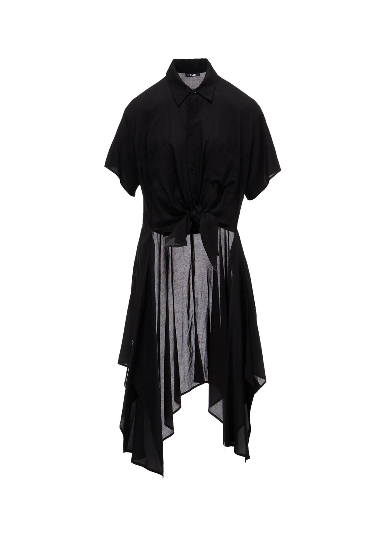 SOFT LAWN FRONT SPLIT LONG SHIRT