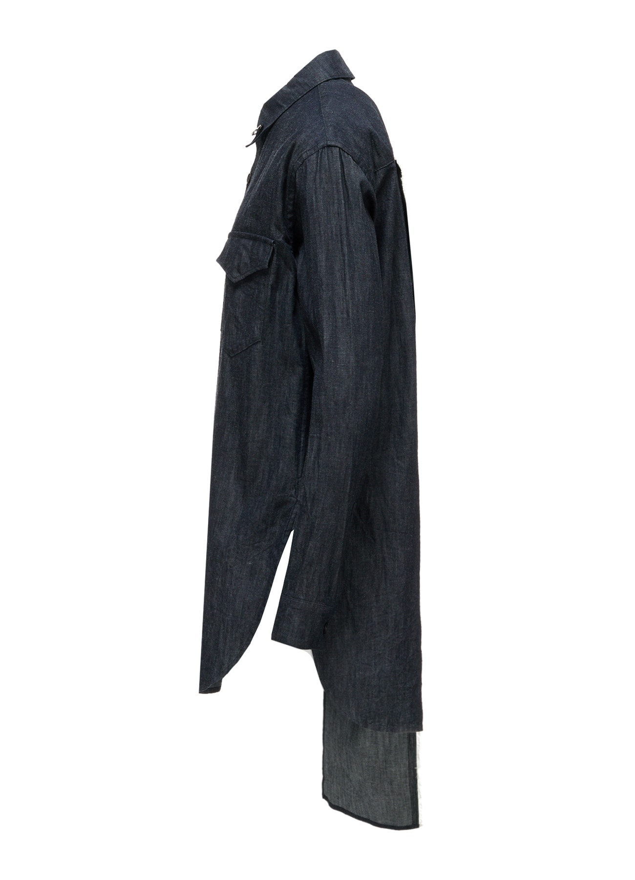 6OZ DENIM PIN BACK DRAPE SHIRT(S Indigo): LIMI feu｜THE SHOP YOHJI