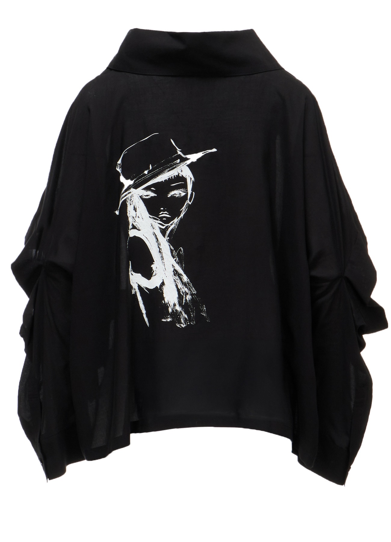ERI PRINT SOFT LAWN ELBOW SLIT SHIRT