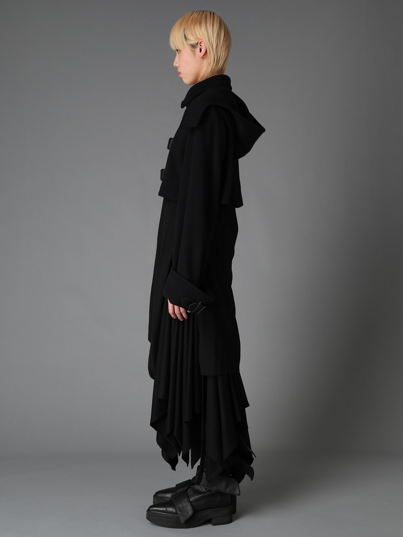 LIGHT MOSSER  BELTED SHORT COAT