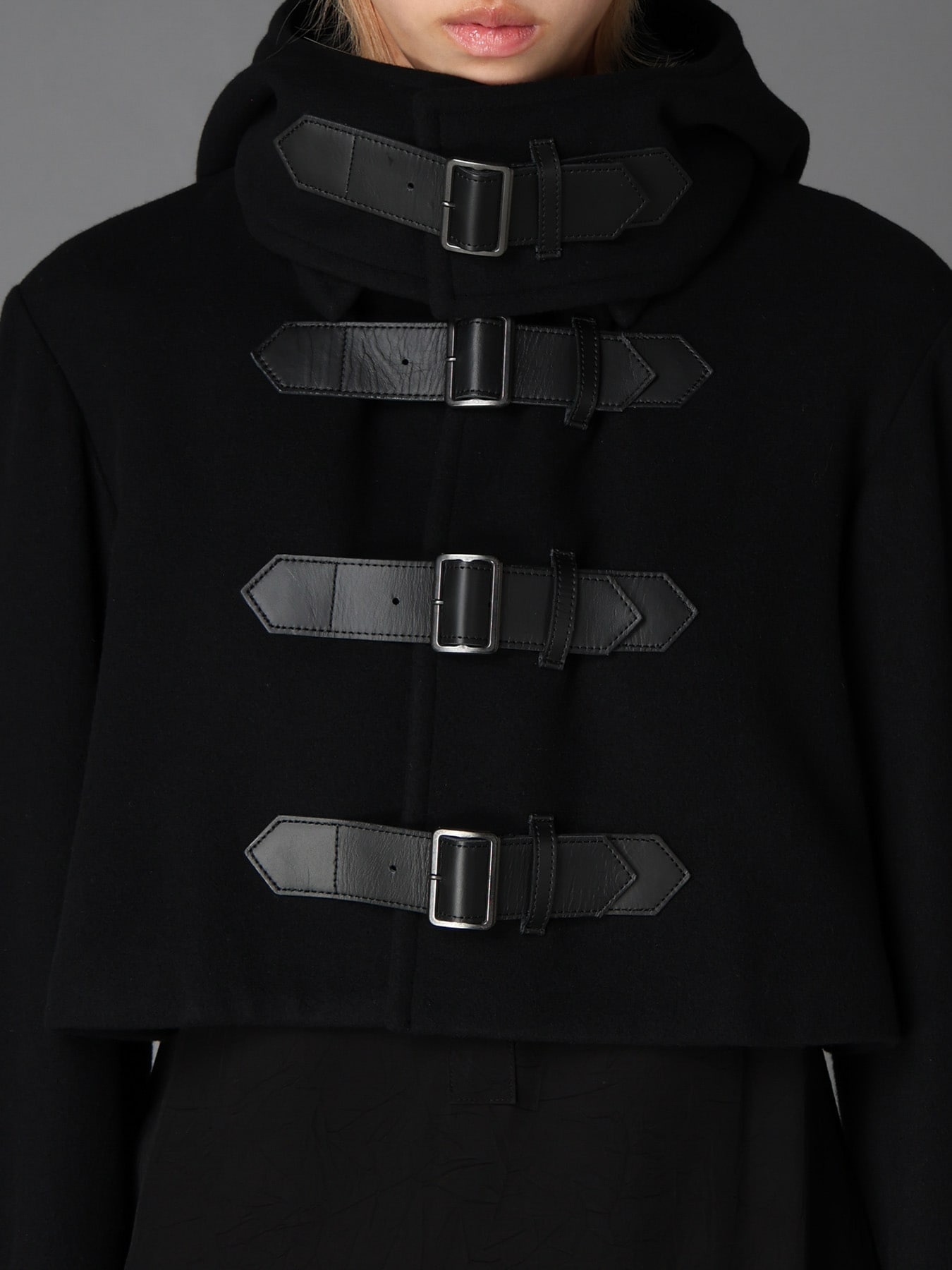 LIGHT MOSSER  BELTED SHORT COAT