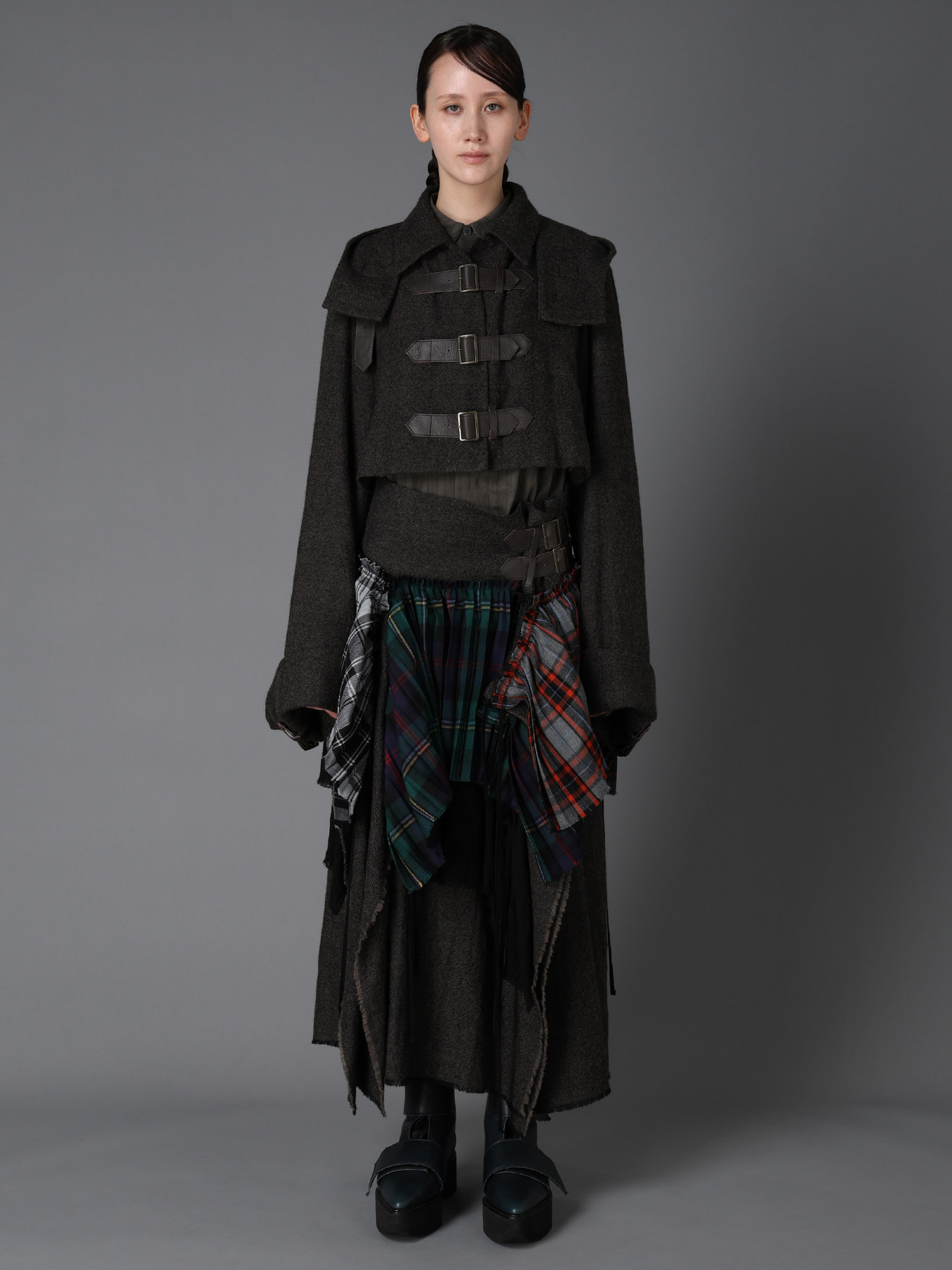 LOW TWIST SERGE BELTED SHORT COAT