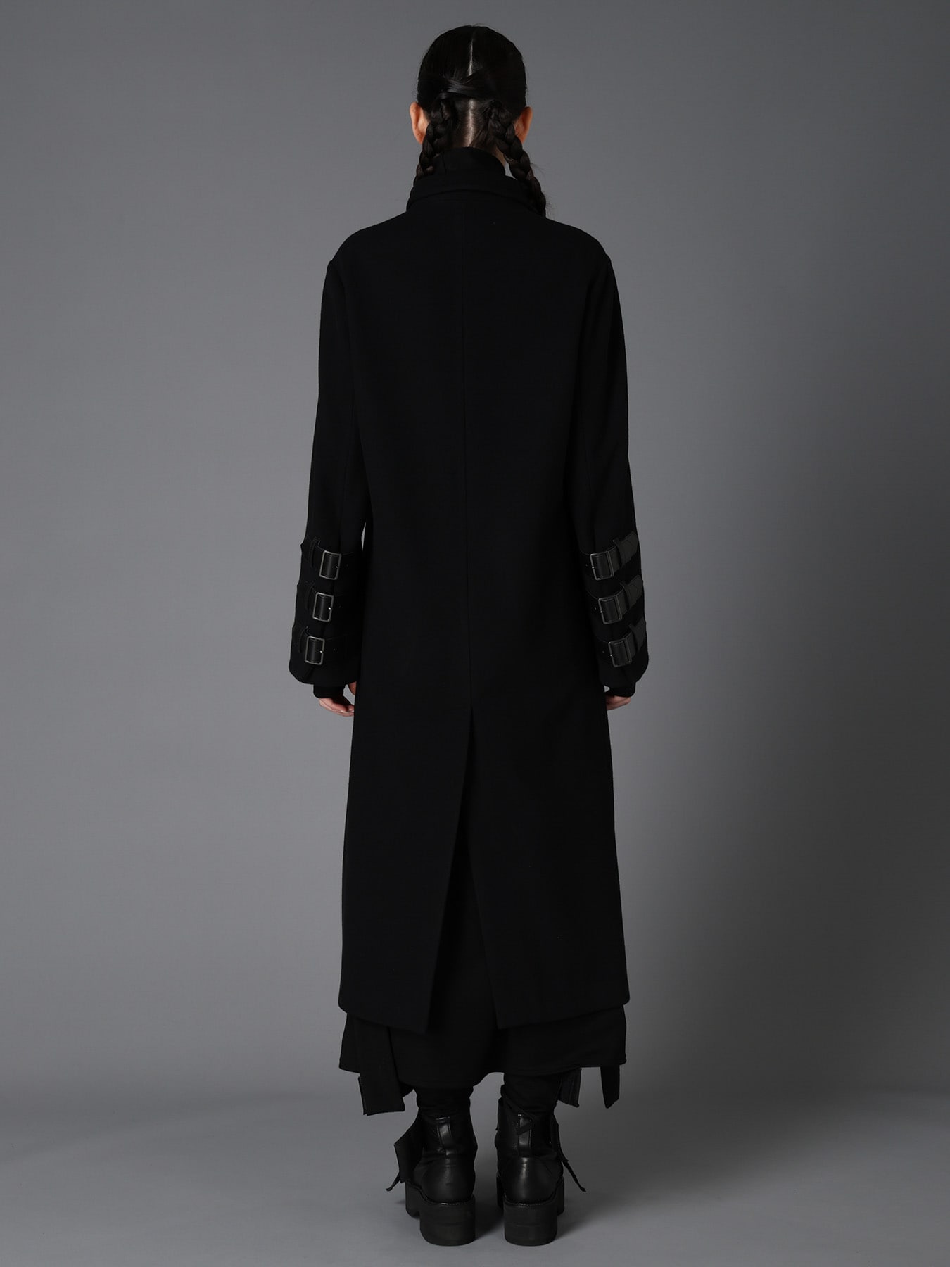 LIGHT MOSSER  BELTED LONG COAT