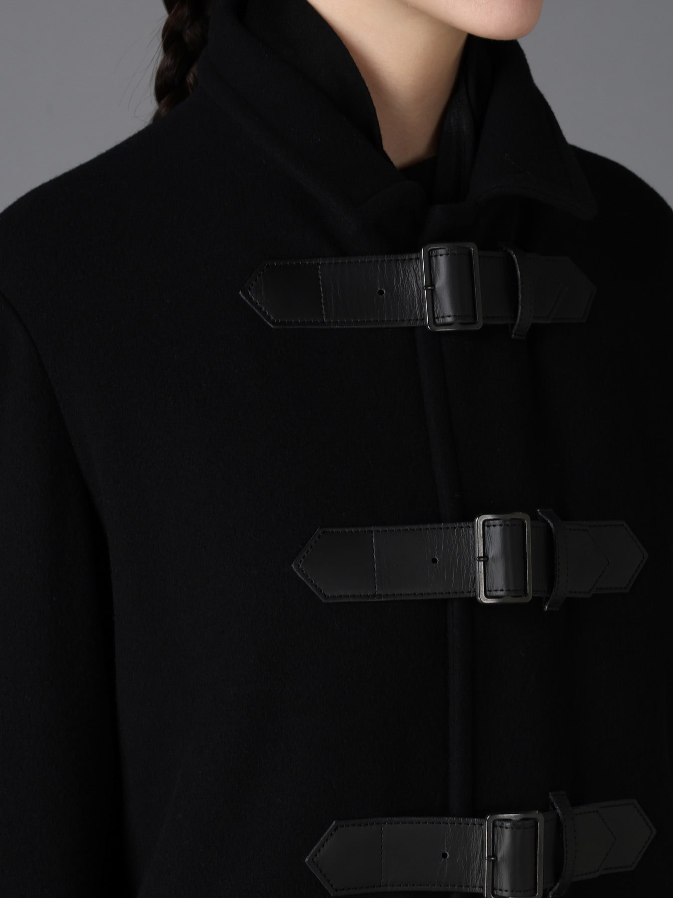 LIGHT MOSSER  BELTED LONG COAT