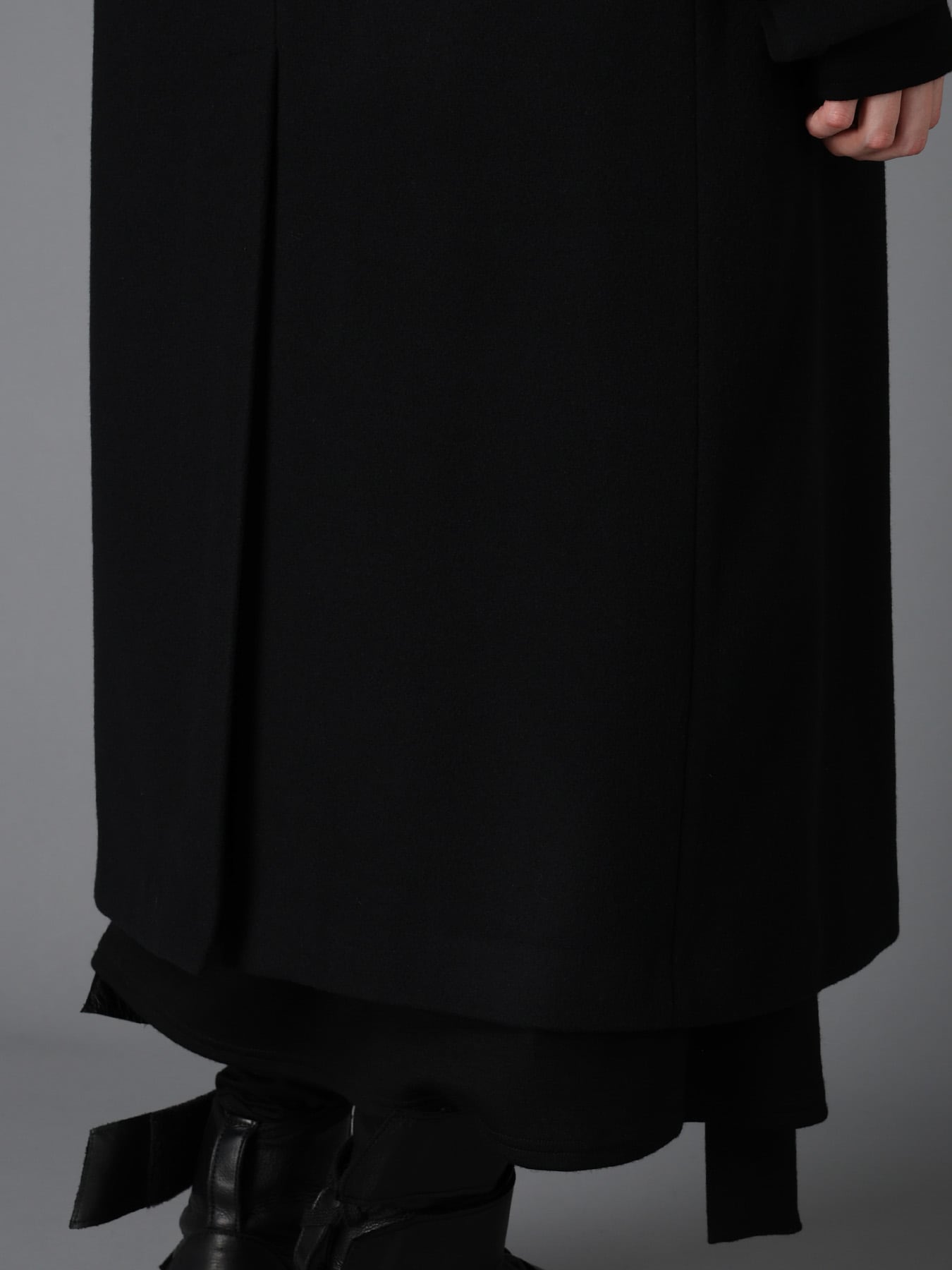 LIGHT MOSSER  BELTED LONG COAT