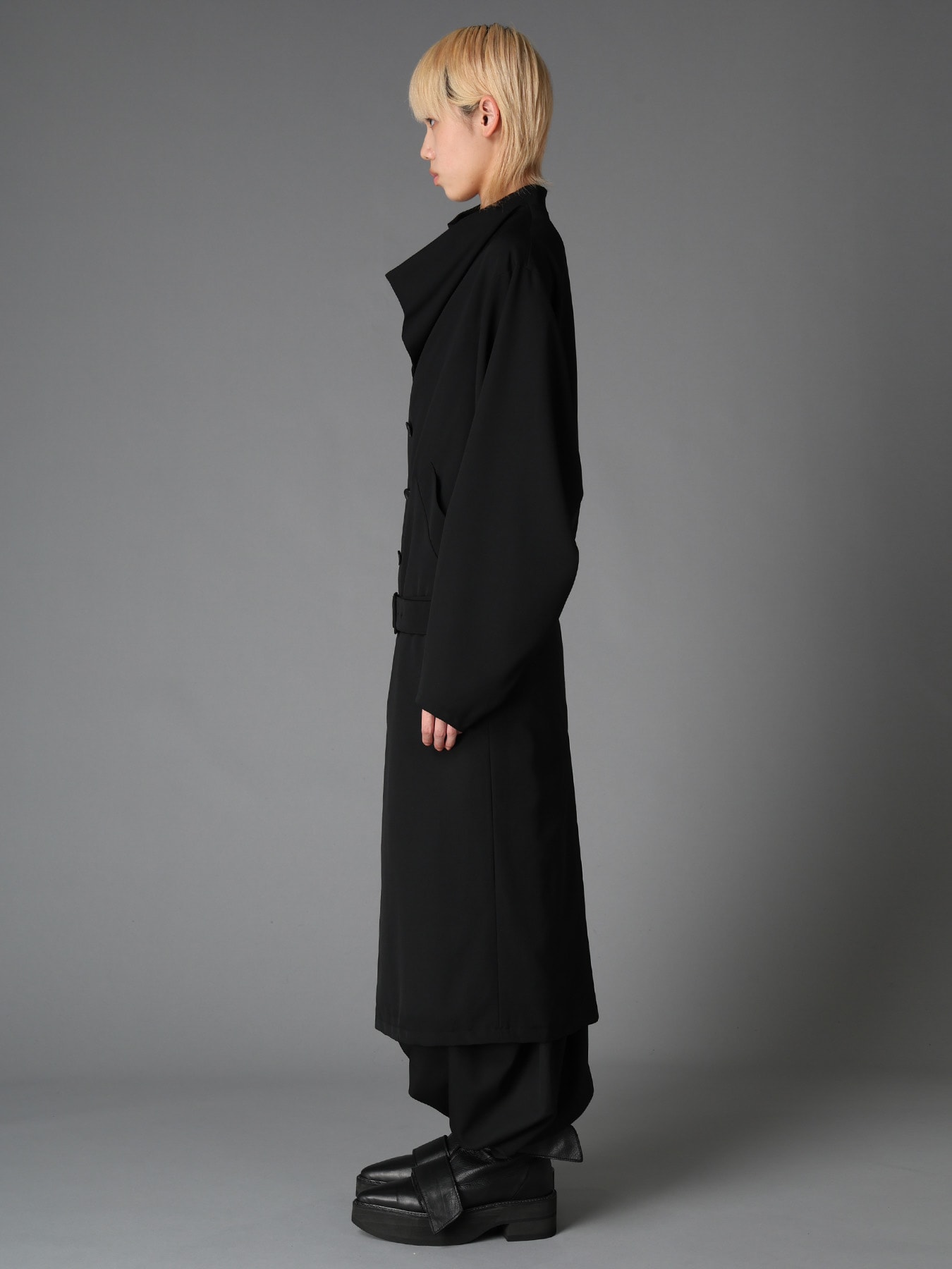 WOOL GABARDINE  KIMONO SLEEVE COAT