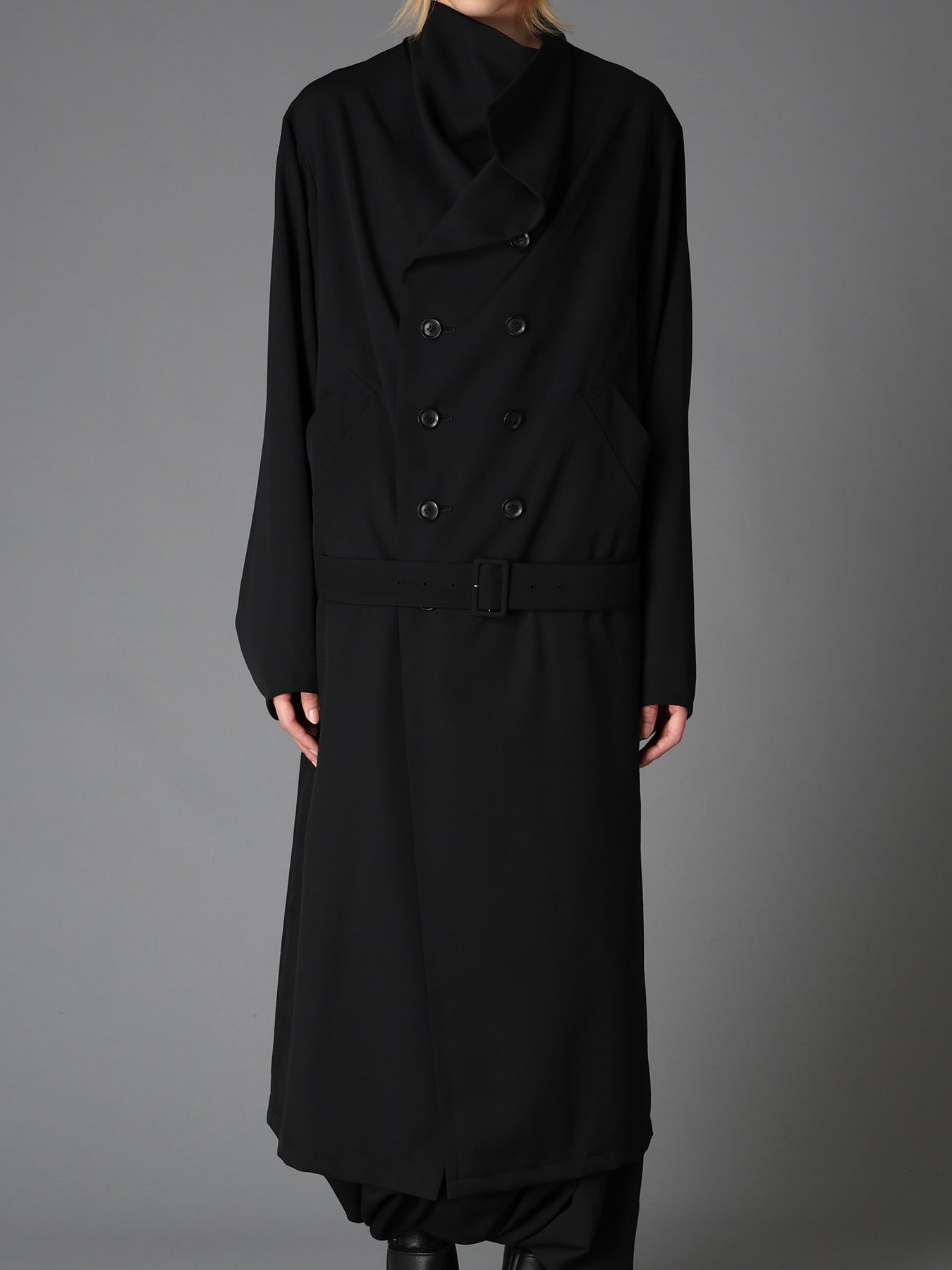 WOOL GABARDINE  KIMONO SLEEVE COAT
