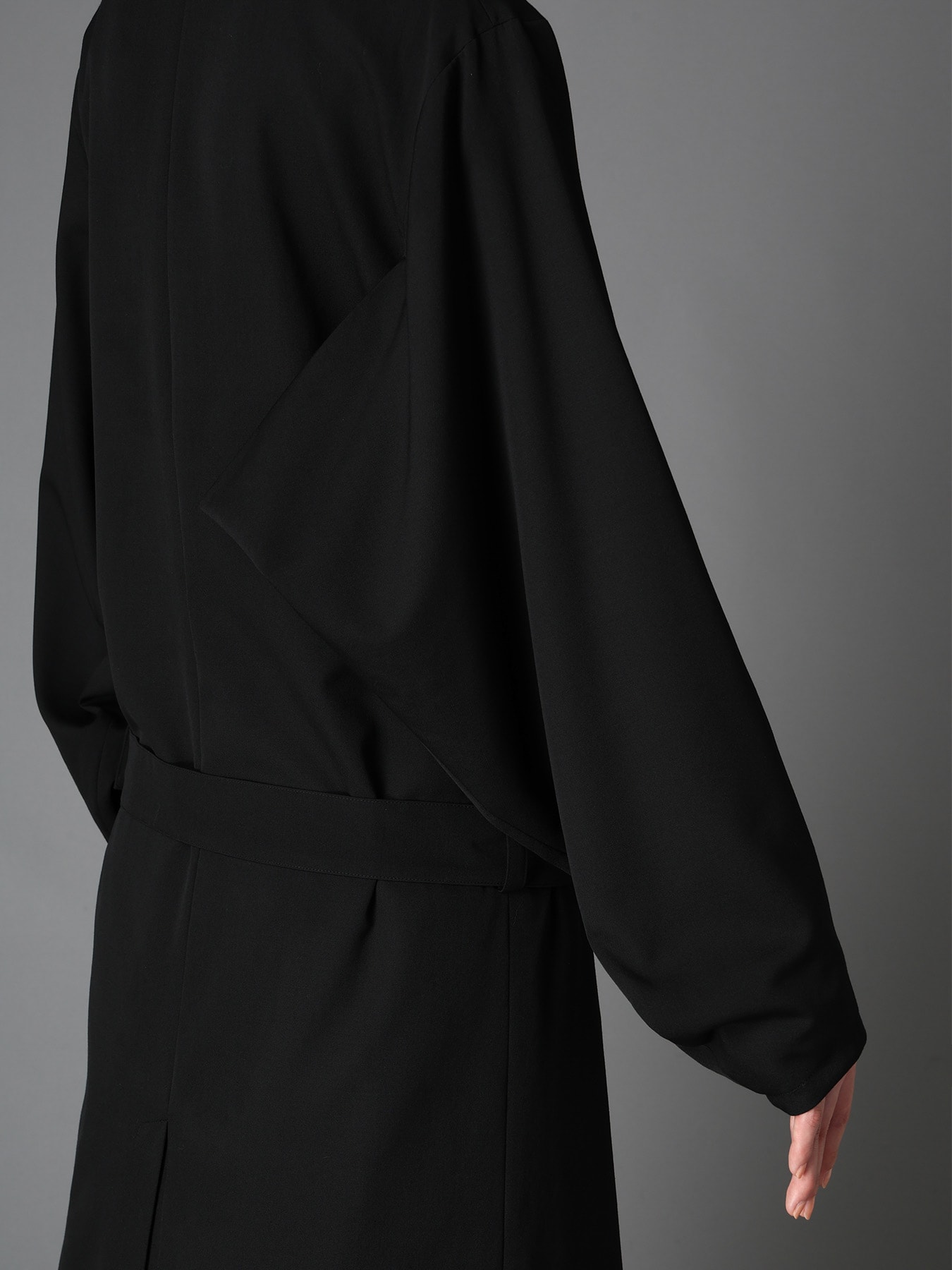 WOOL GABARDINE  KIMONO SLEEVE COAT