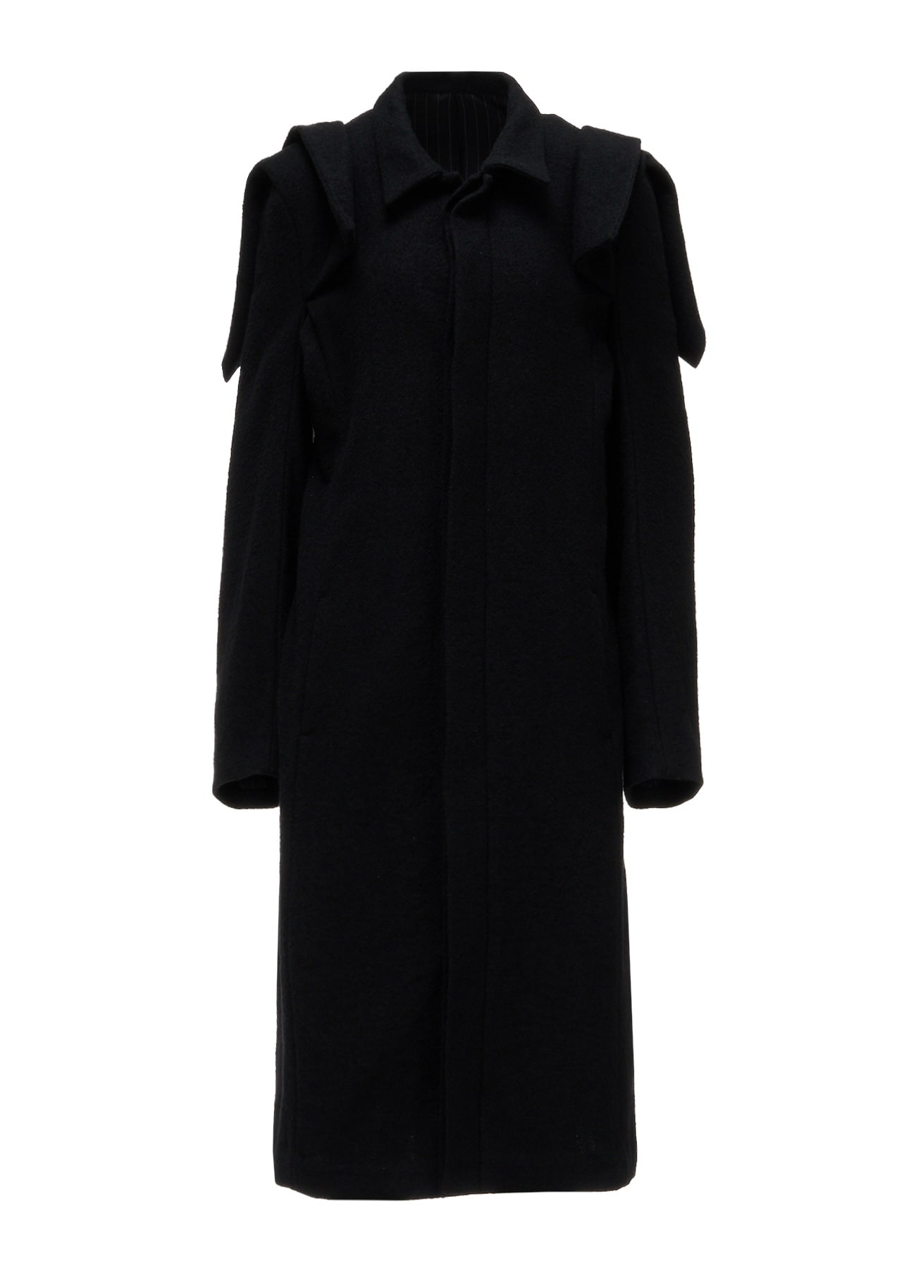 SHRINK SERGE PANELED SHOULDER COAT