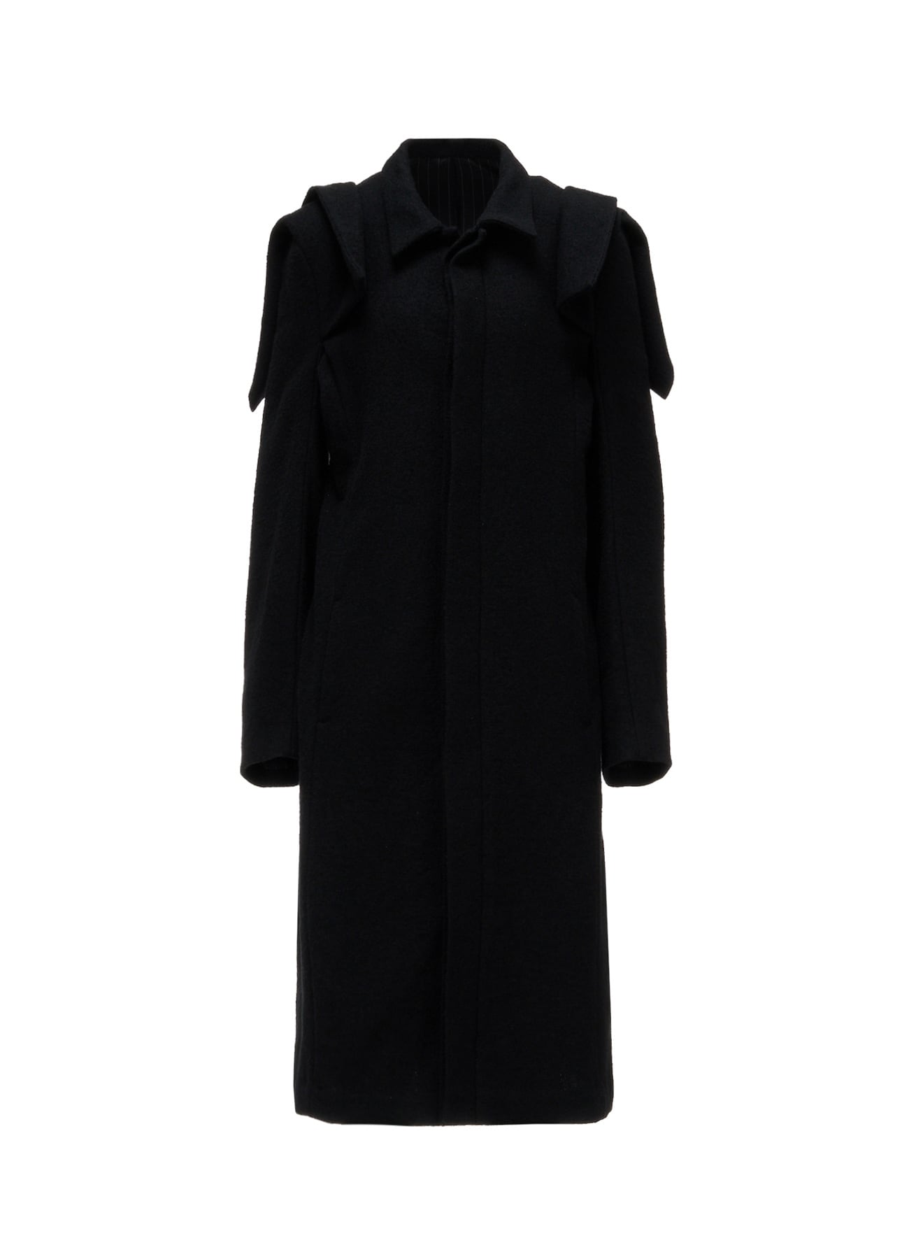SHRINK SERGE PANELED SHOULDER COAT