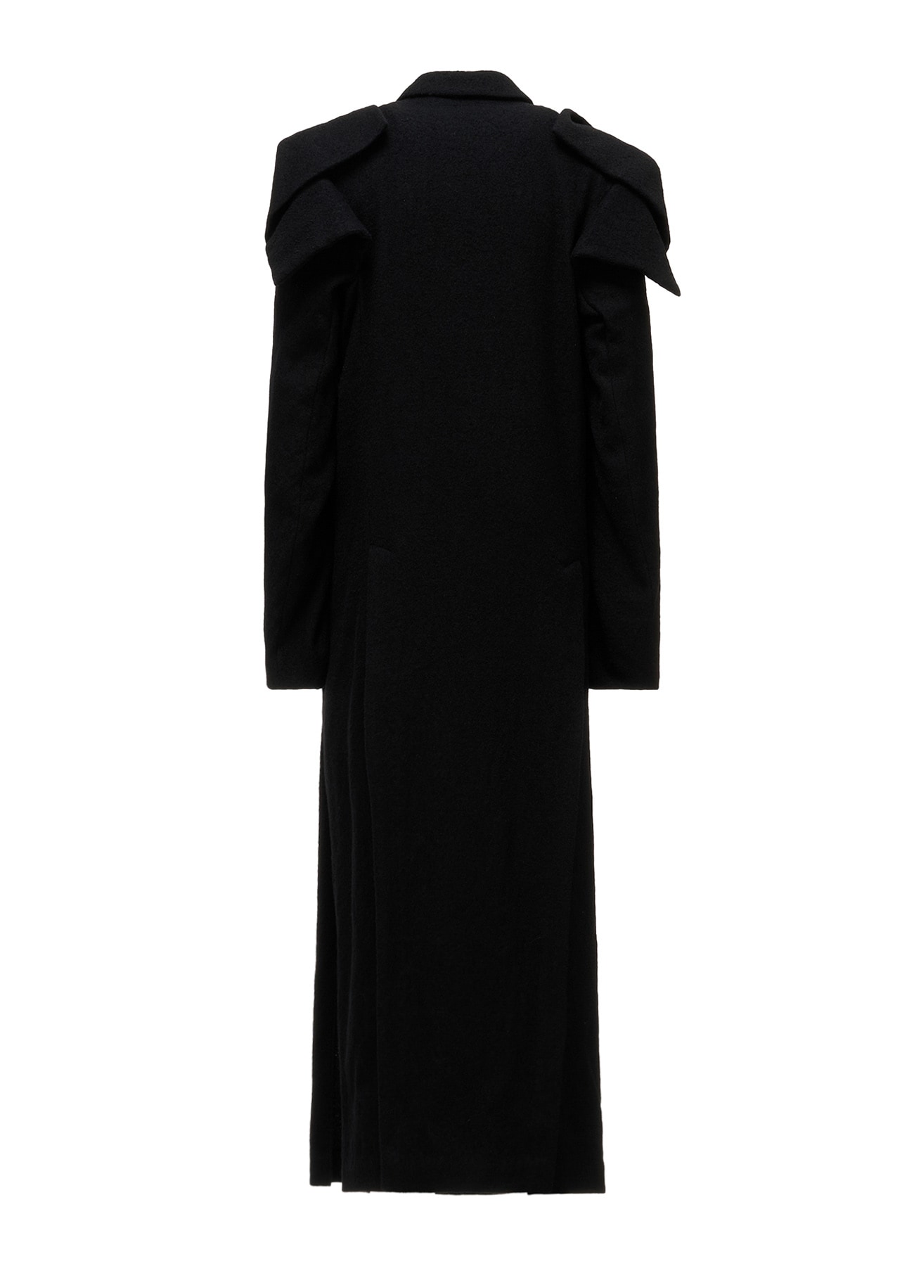 SHRINK SERGE PANELED SHOULDER LONG COAT