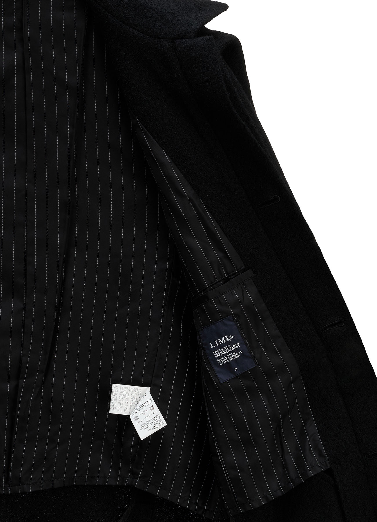 SHRINK SERGE PANELED SHOULDER LONG COAT