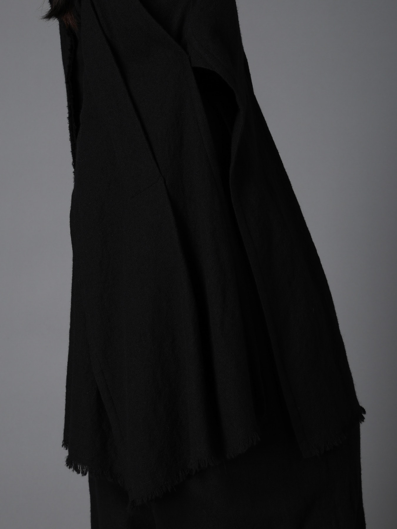 HERRINGBONE SCARF COLLAR COAT