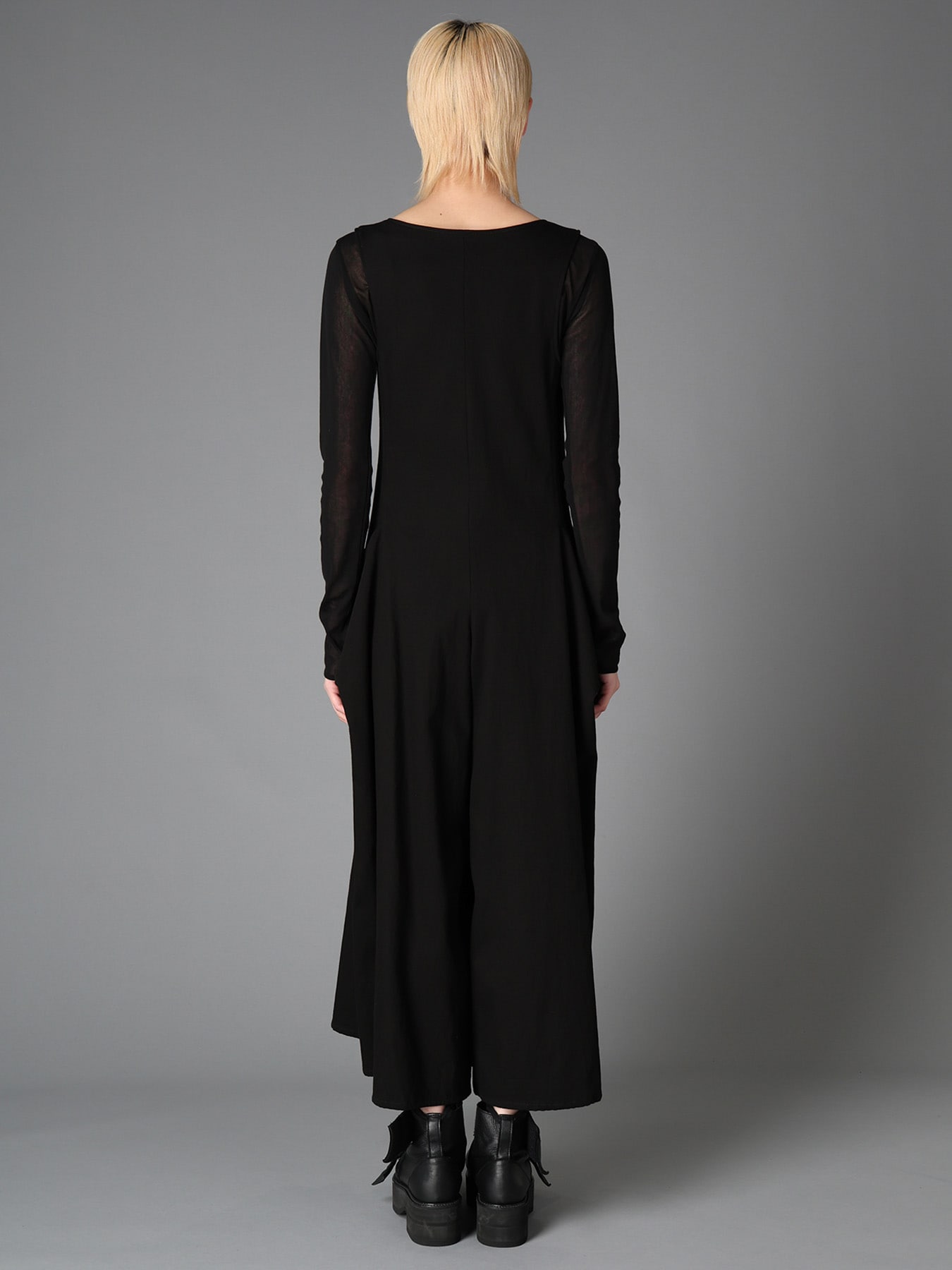 BK DENIM DRAPED POCKET JUMPSUIT(S Black): LIMI feu｜THE SHOP YOHJI