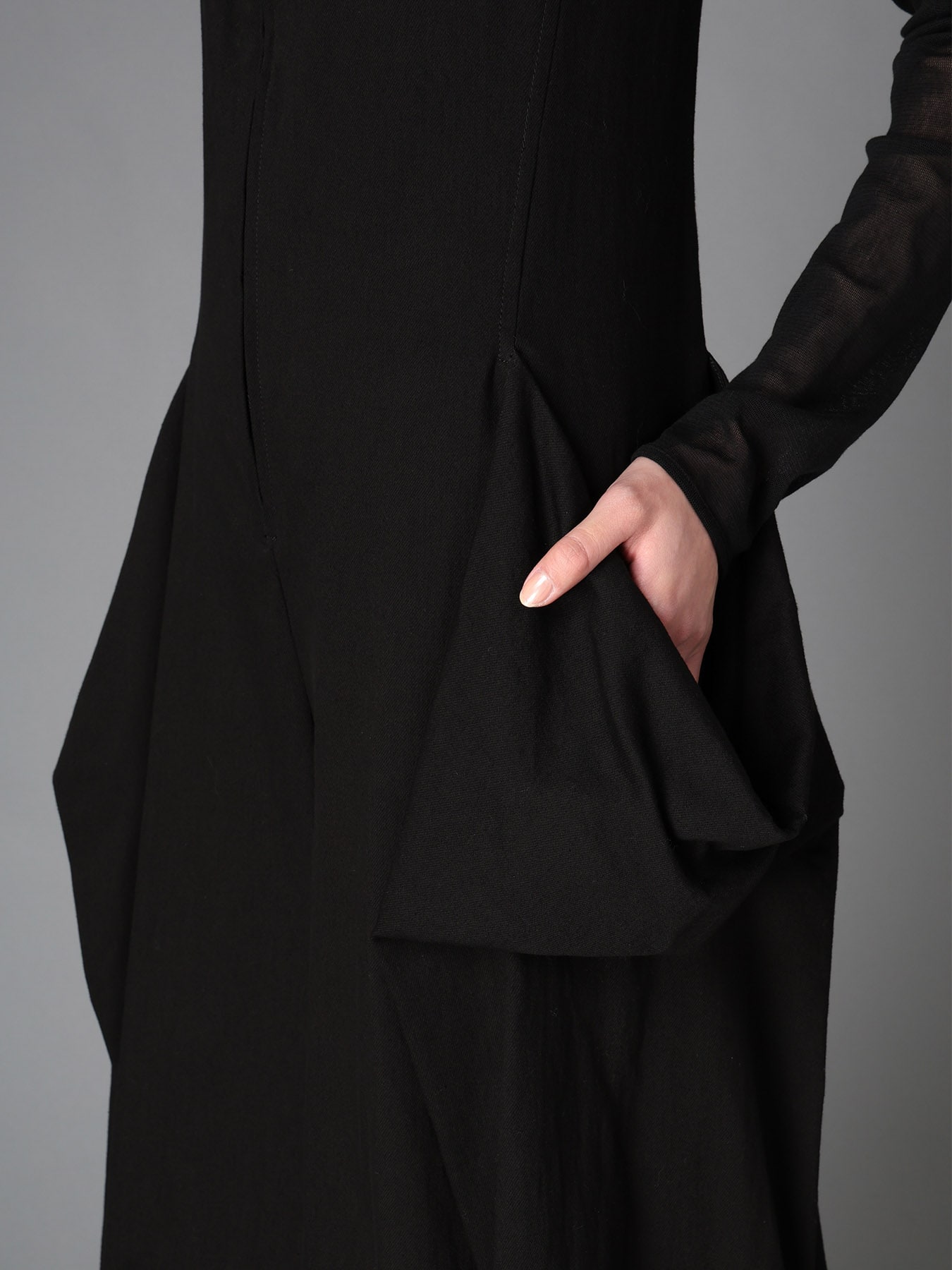 BK DENIM DRAPED POCKET JUMPSUIT