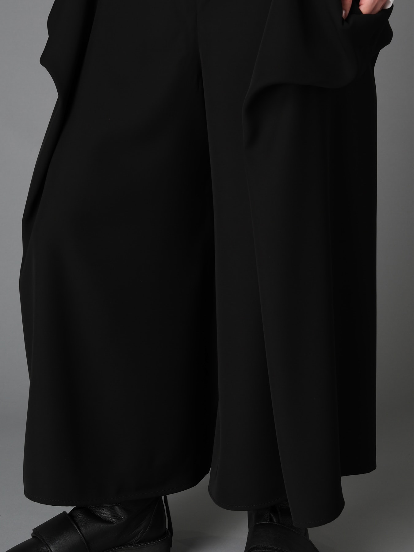 DOUBLE SATIN DRAPED POCKET JUMPSUIT