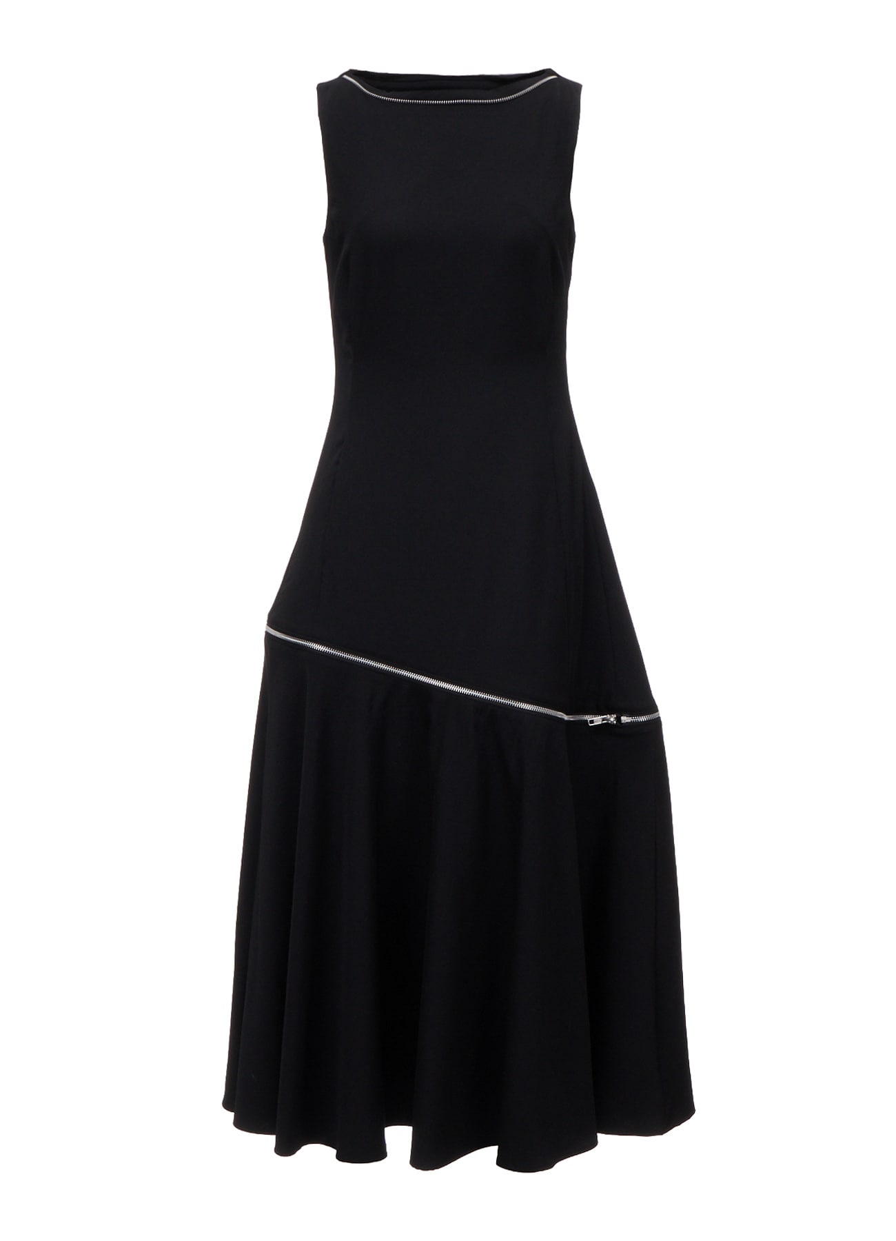 WOOL GABARDINE  ZIP PANEL DRESS