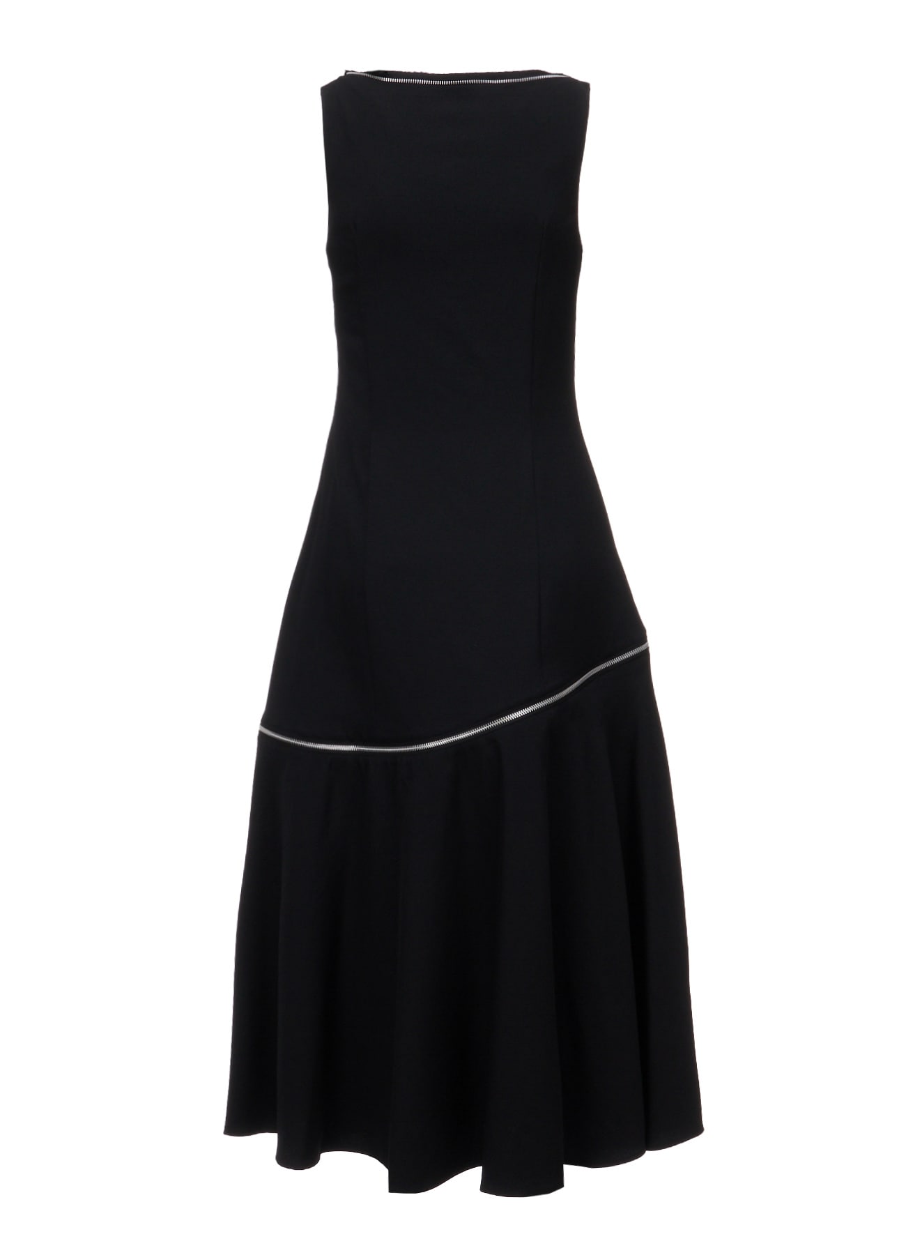 WOOL GABARDINE  ZIP PANEL DRESS